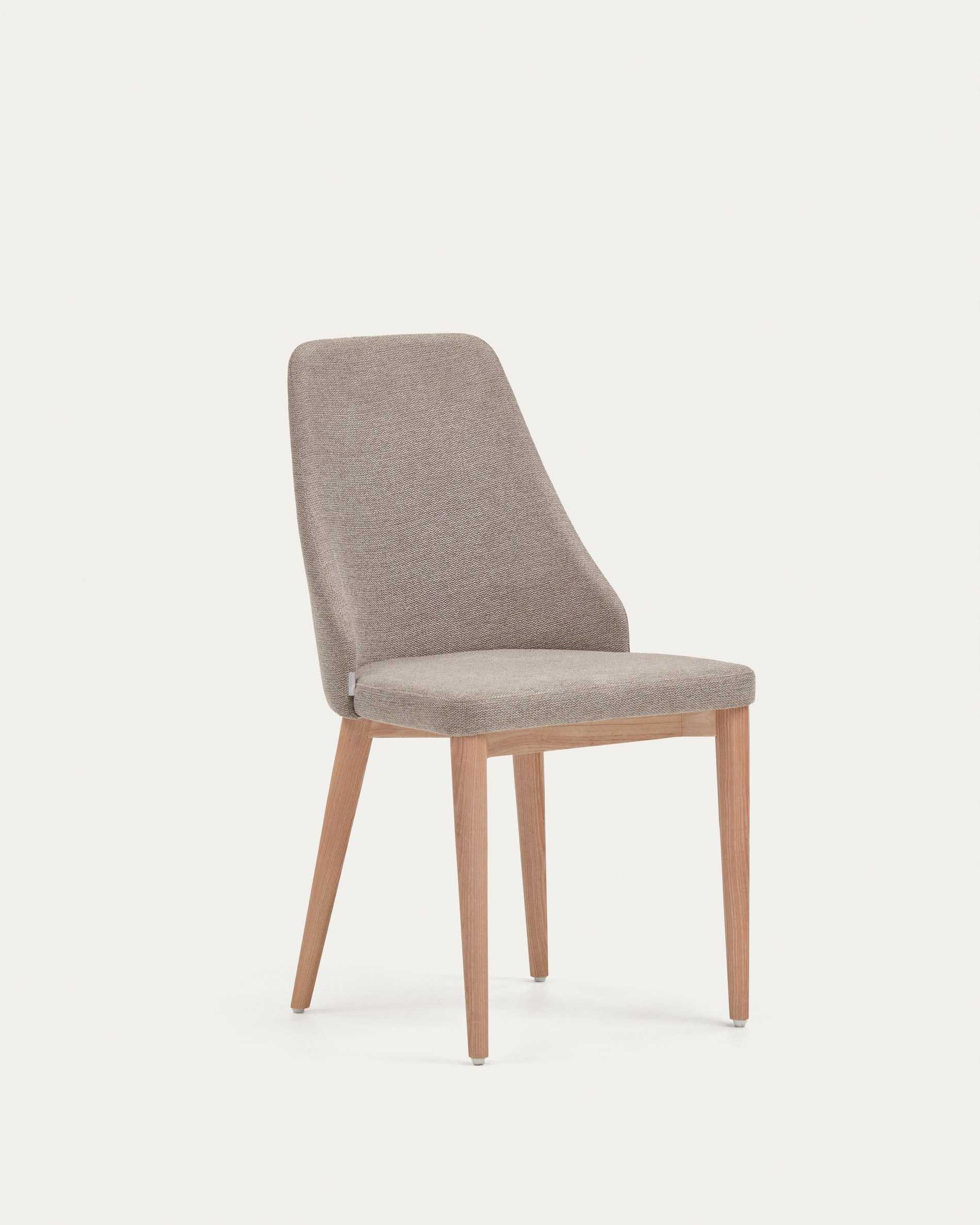 Rosie chair in brown chenille with solid ash wood legs in a natural finish - Product View