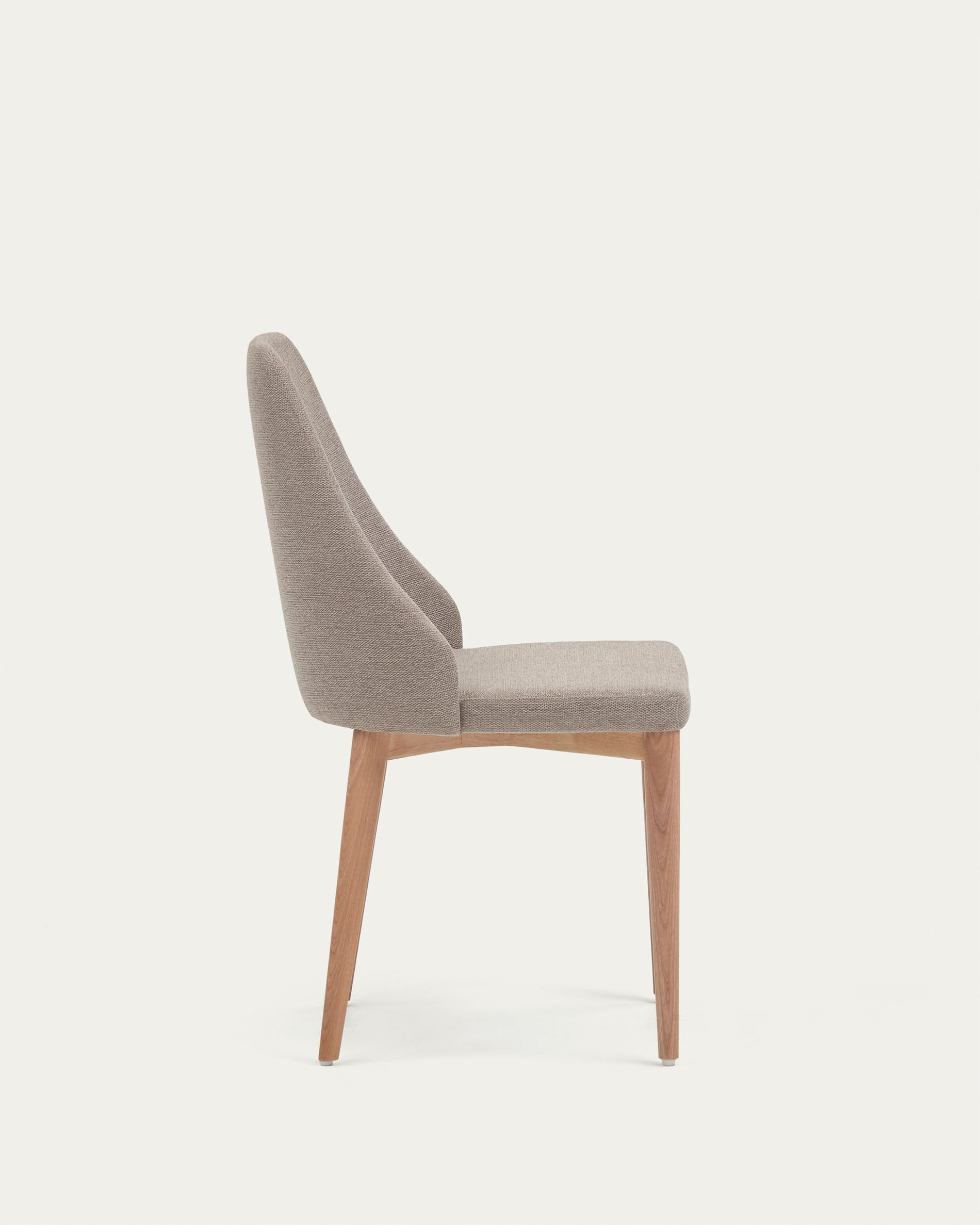 Rosie chair in brown chenille with solid ash wood legs in a natural finish - Product View