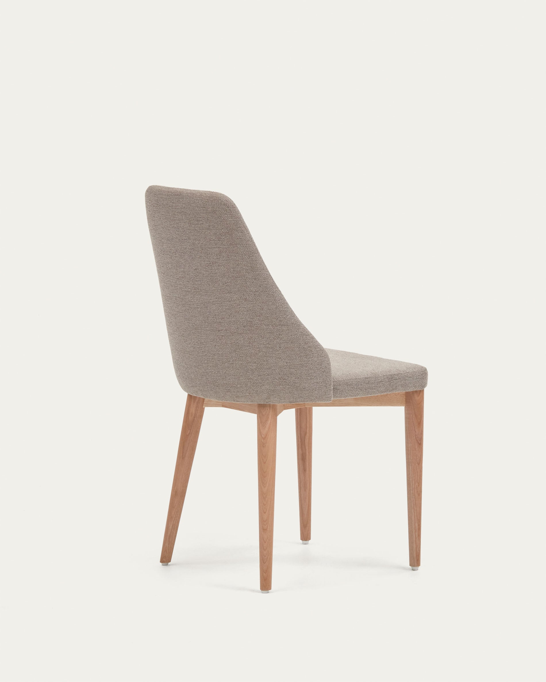 Rosie chair in brown chenille with solid ash wood legs in a natural finish - Product View