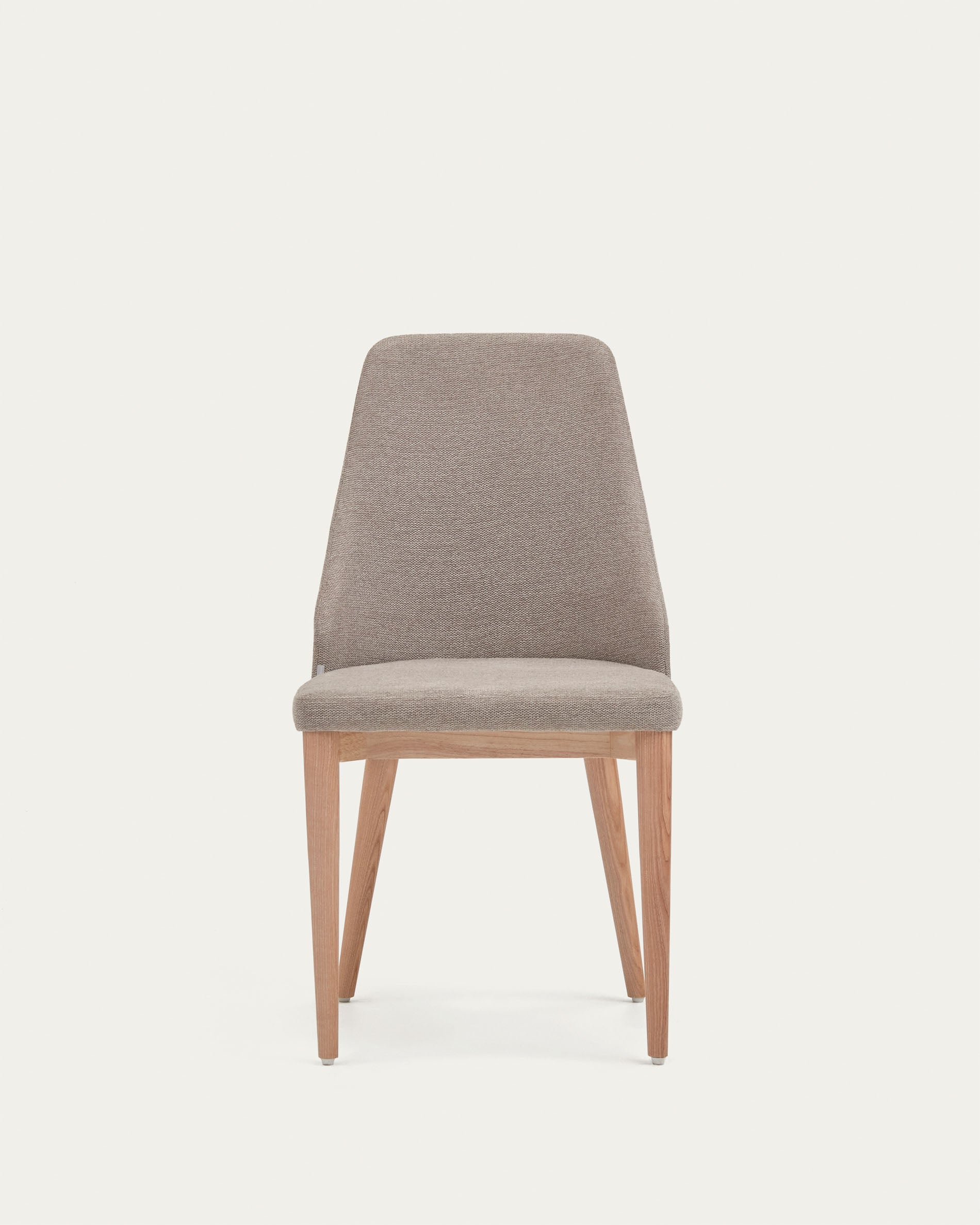 Rosie chair in brown chenille with solid ash wood legs in a natural finish - Product View
