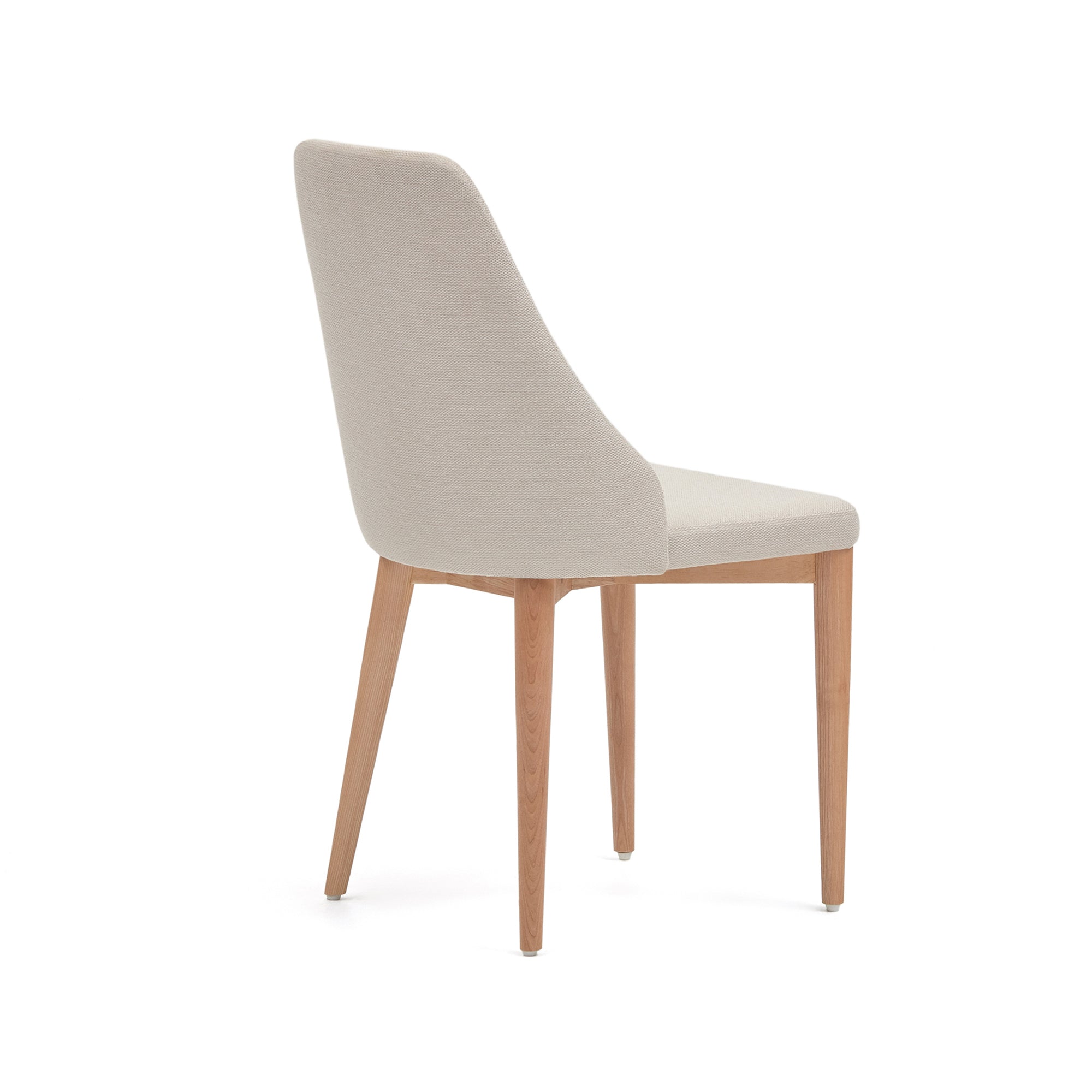 Rosie chair in beige chenille with solid ash wood legs in a natural finish - Product Image
