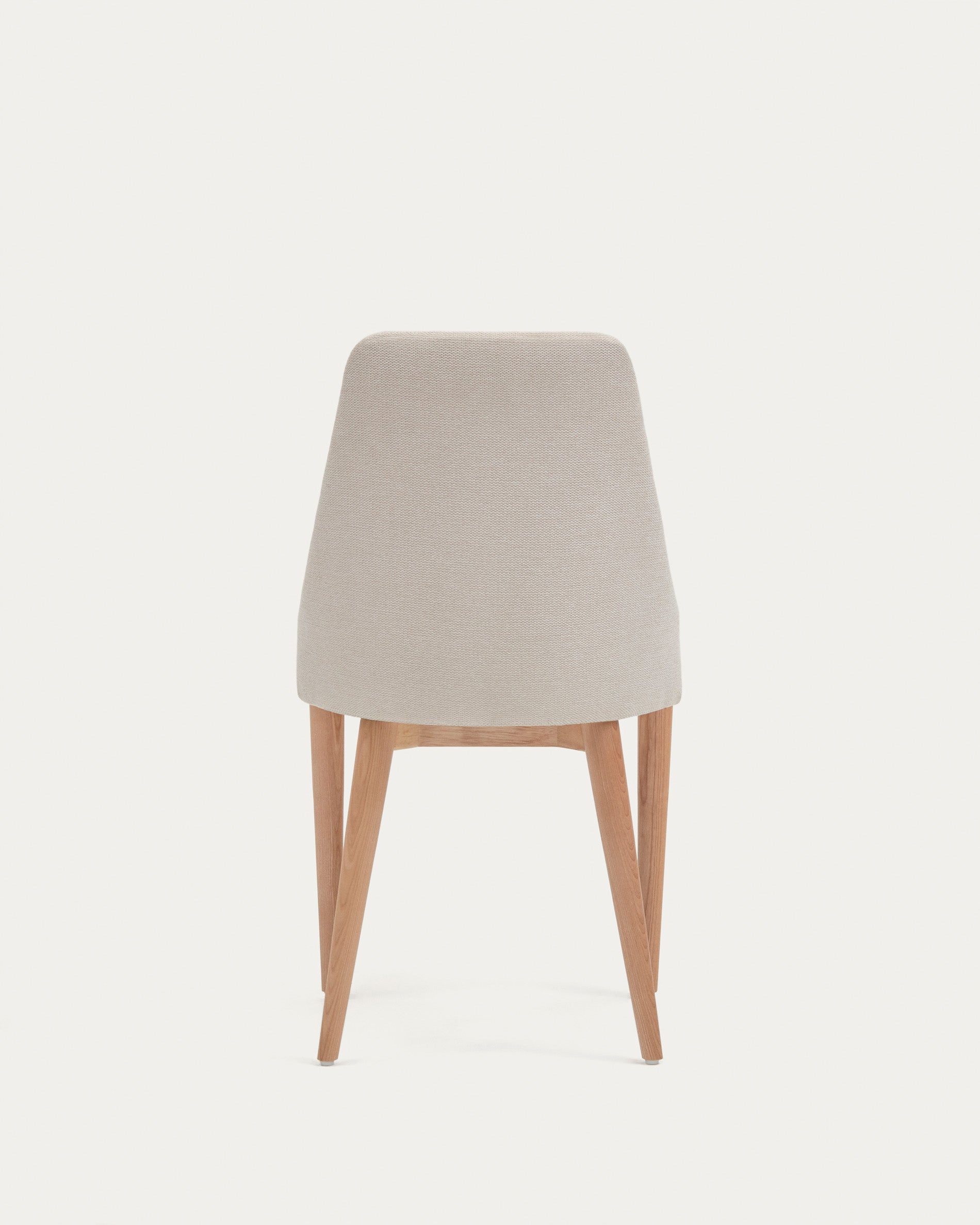 Rosie chair in beige chenille with solid ash wood legs in a natural finish - Product View