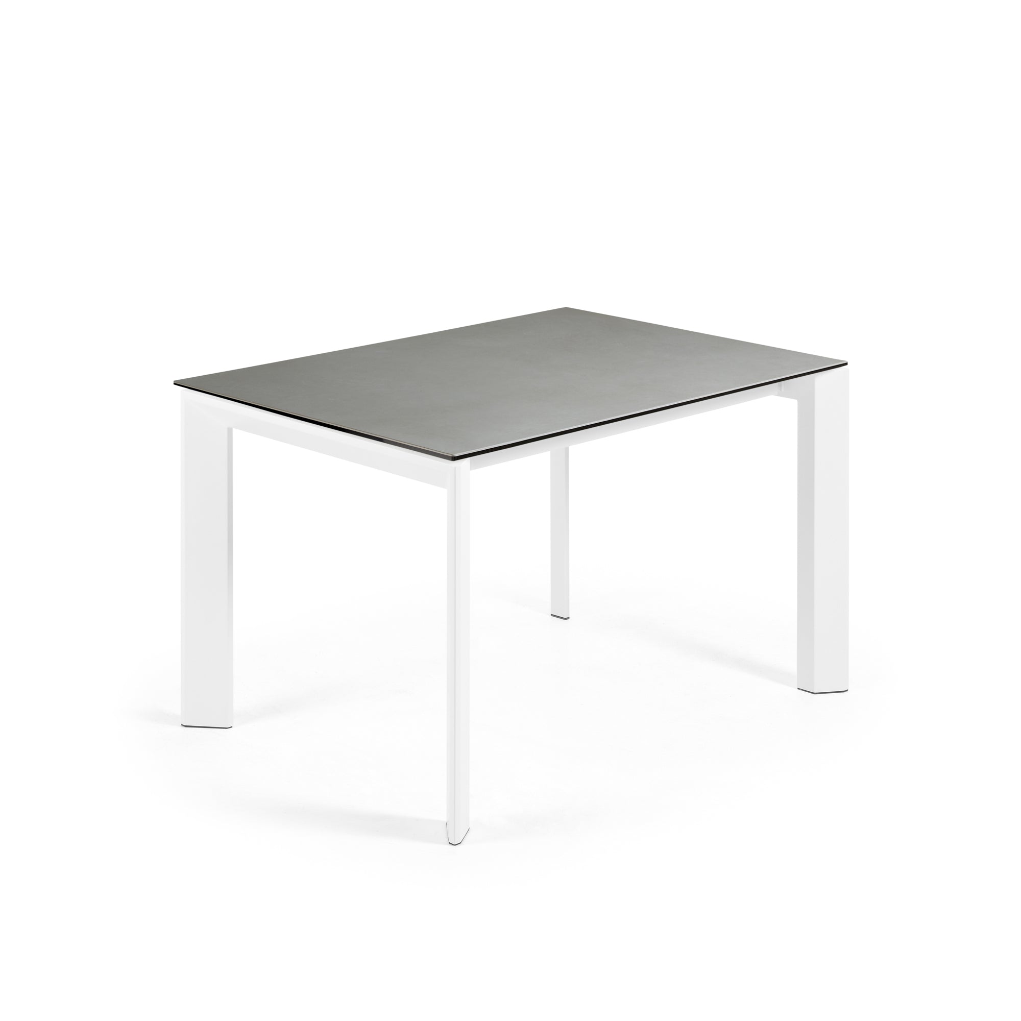 Axis kihúzható kerámia asztal Hydra Plomo befejezéssel és fehér acél lábakkal 120 (180) cm