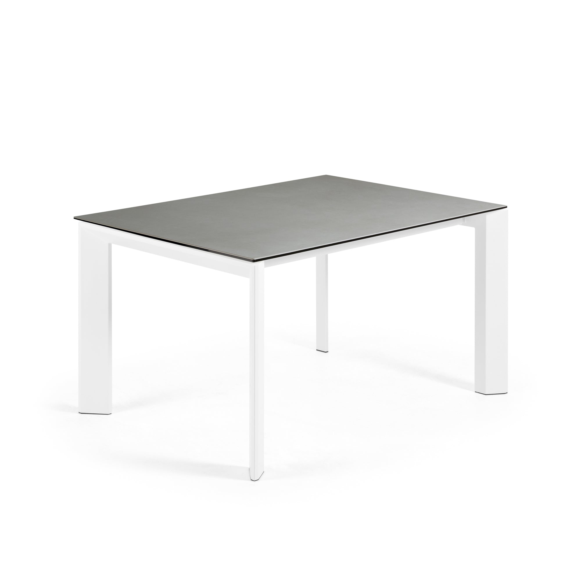 Axis porcelán kihúzható asztal Hydra ólom befejezéssel és fehér acél lábakkal 140 (200) cm