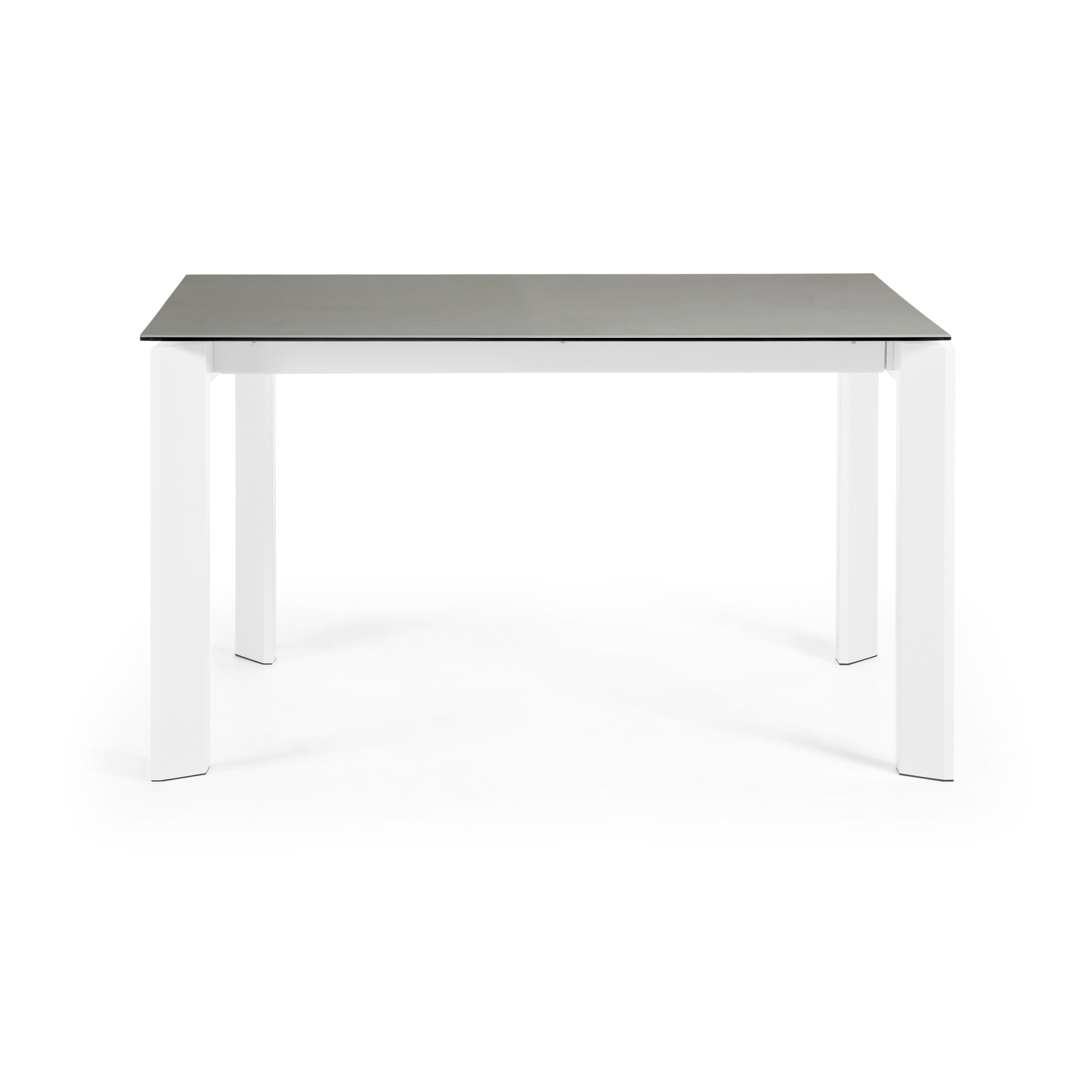 Axis porcelain extendable table with Hydra lead finish and white steel legs 140 (200) cm