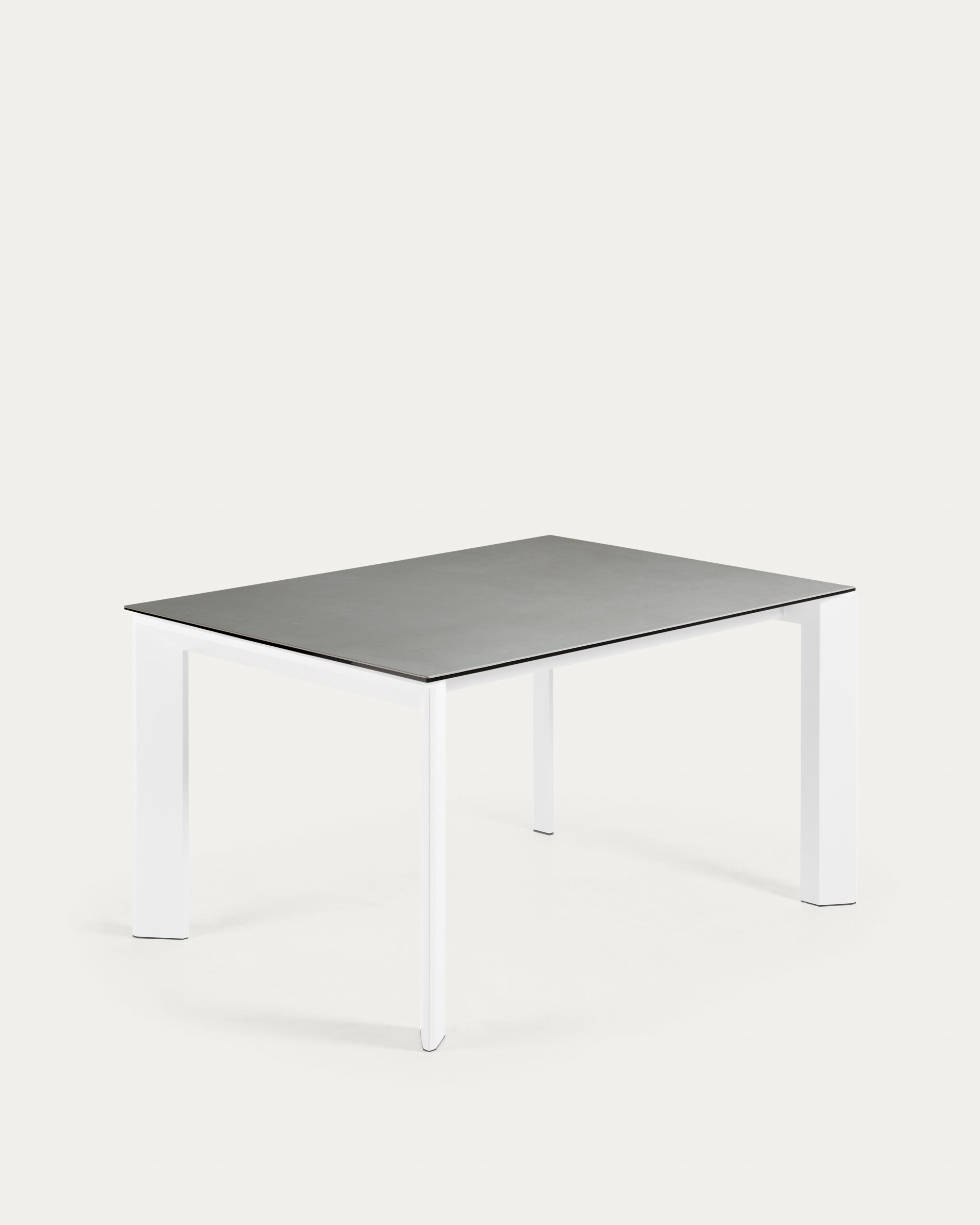 Axis porcelain extendable table with Hydra lead finish and white steel legs 140 (200) cm