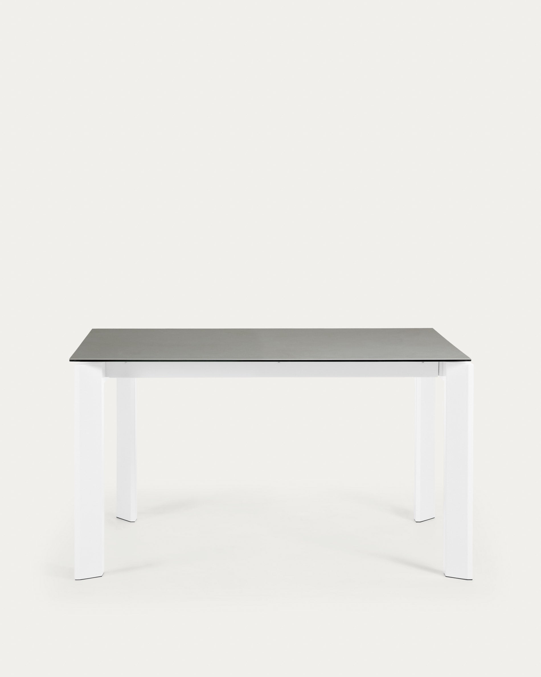 Axis porcelain extendable table with Hydra lead finish and white steel legs 140 (200) cm