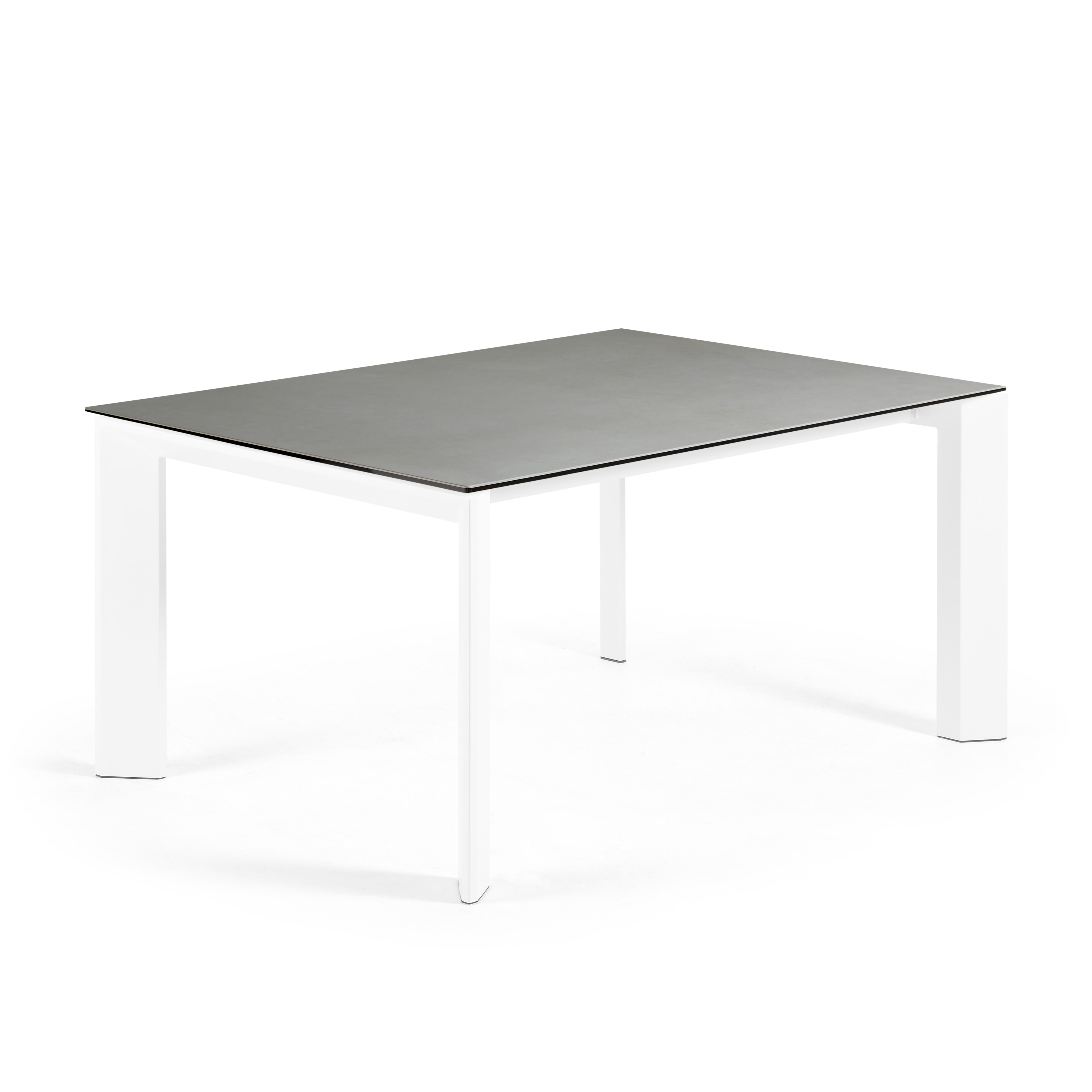 Axis porcelán kihúzható asztal Hydra Ólom befejezéssel és fehér lábakkal 160 (220) cm