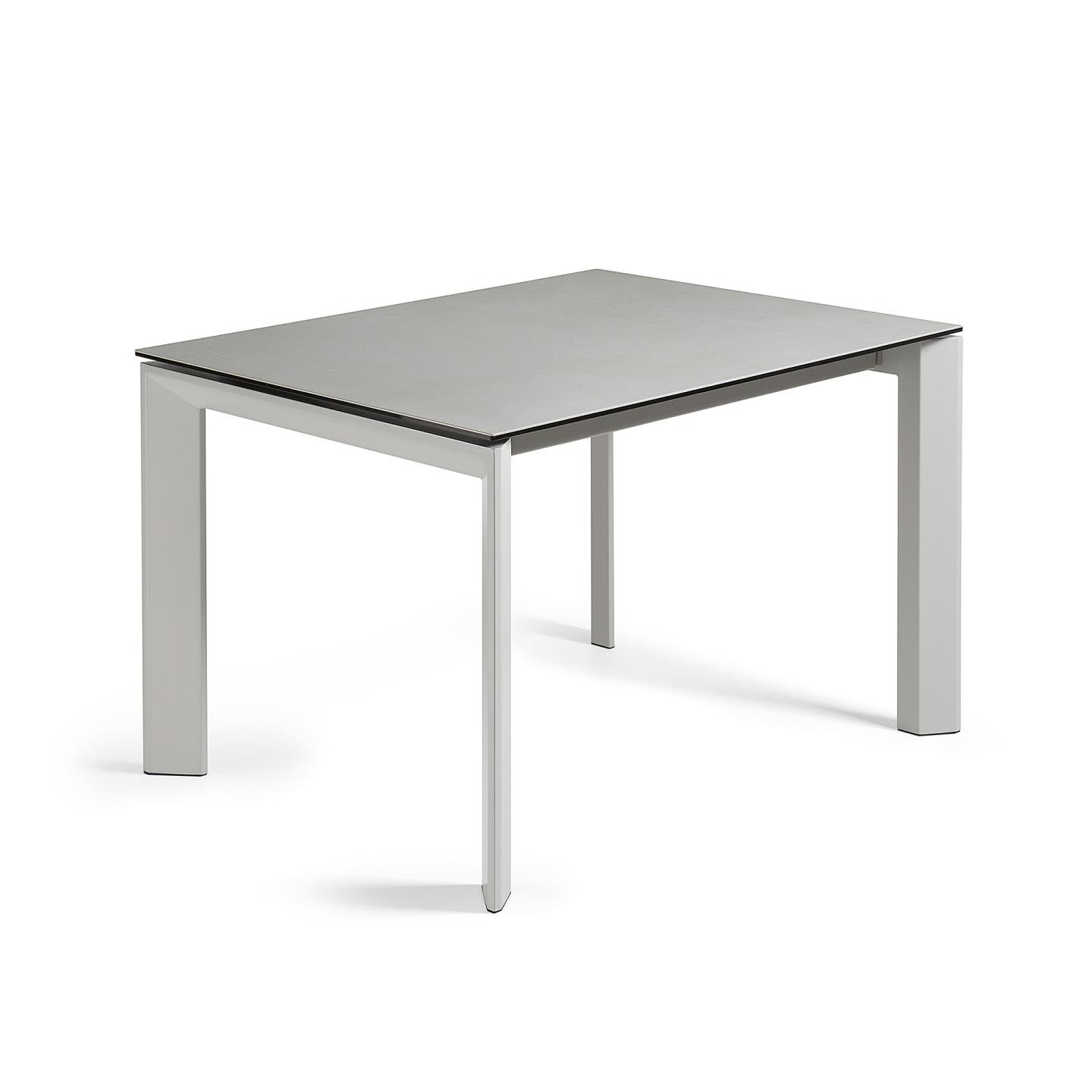 Axis kihúzható kerámia asztal Hydra Plomo befejezéssel és szürke acéllábakkal 120 (180) cm