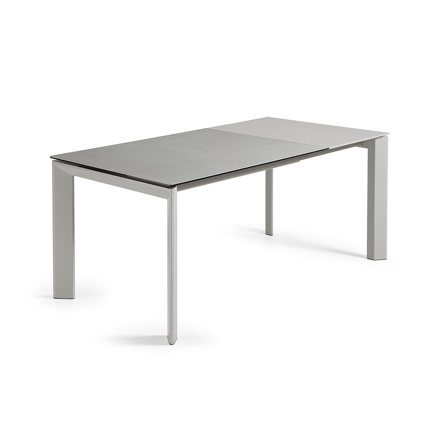 Axis kihúzható kerámia asztal Hydra Plomo befejezéssel és szürke acéllábakkal 120 (180) cm