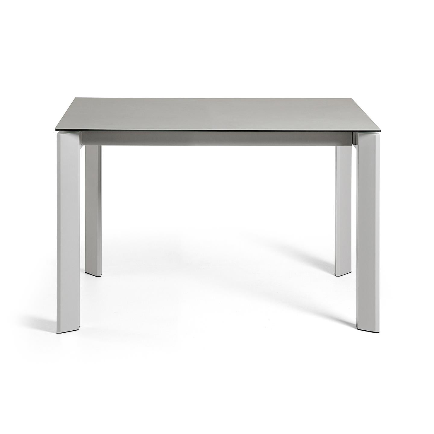 Axis extendable ceramic table with Hydra Plomo finish and gray steel legs 120 (180) cm