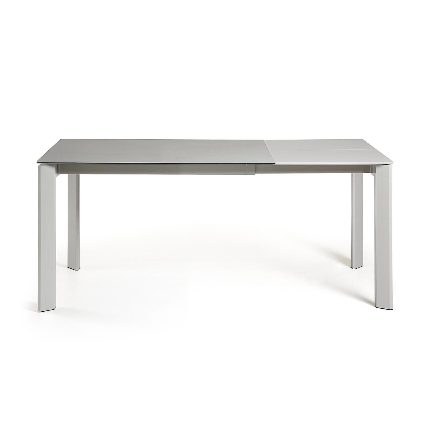 Axis extendable ceramic table with Hydra Plomo finish and gray steel legs 120 (180) cm