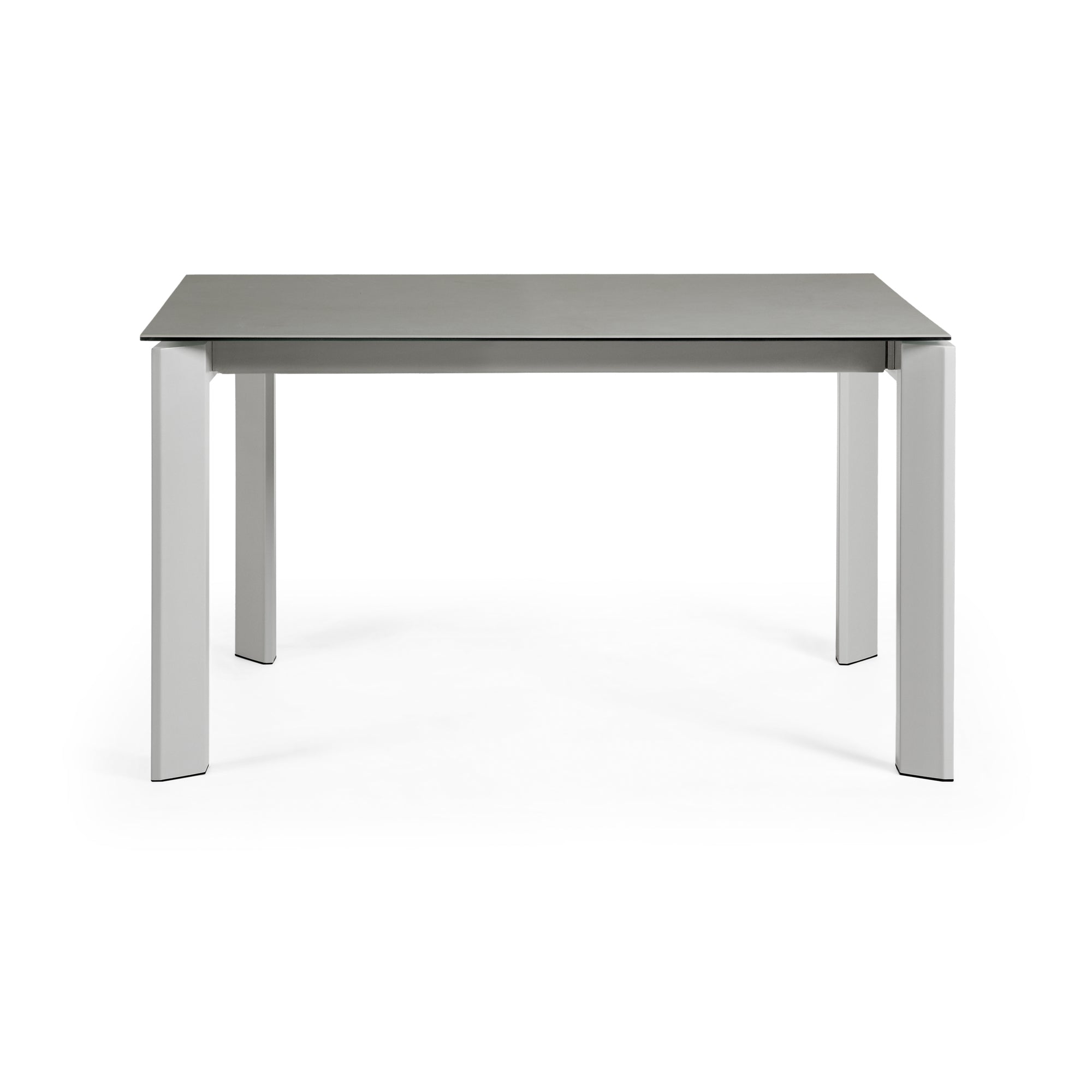 Axis porcelain extendable table with Hydra Lead finish and gray steel legs 140 (200) cm