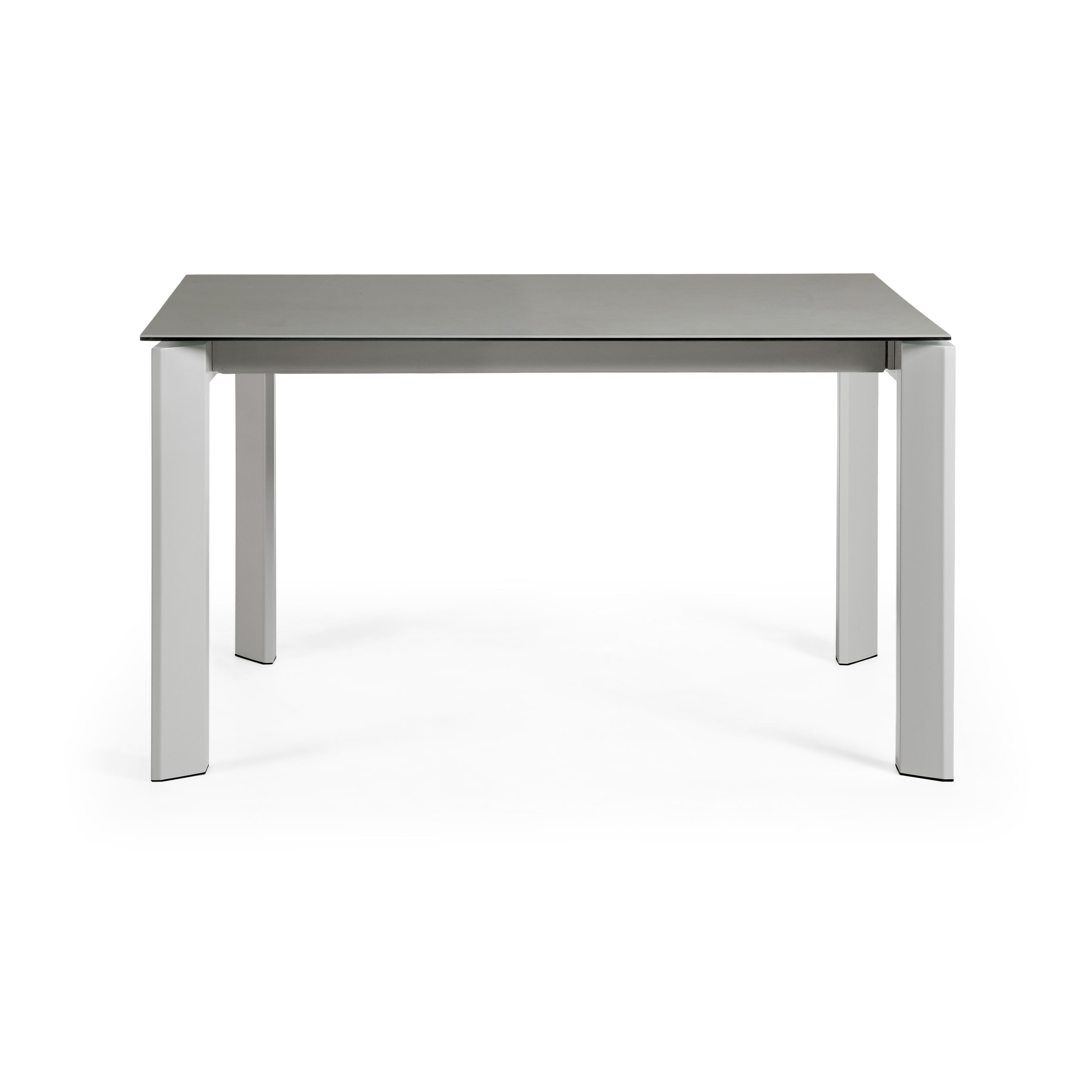 Axis porcelain extendable table with Hydra Lead finish and gray steel legs 140 (200) cm