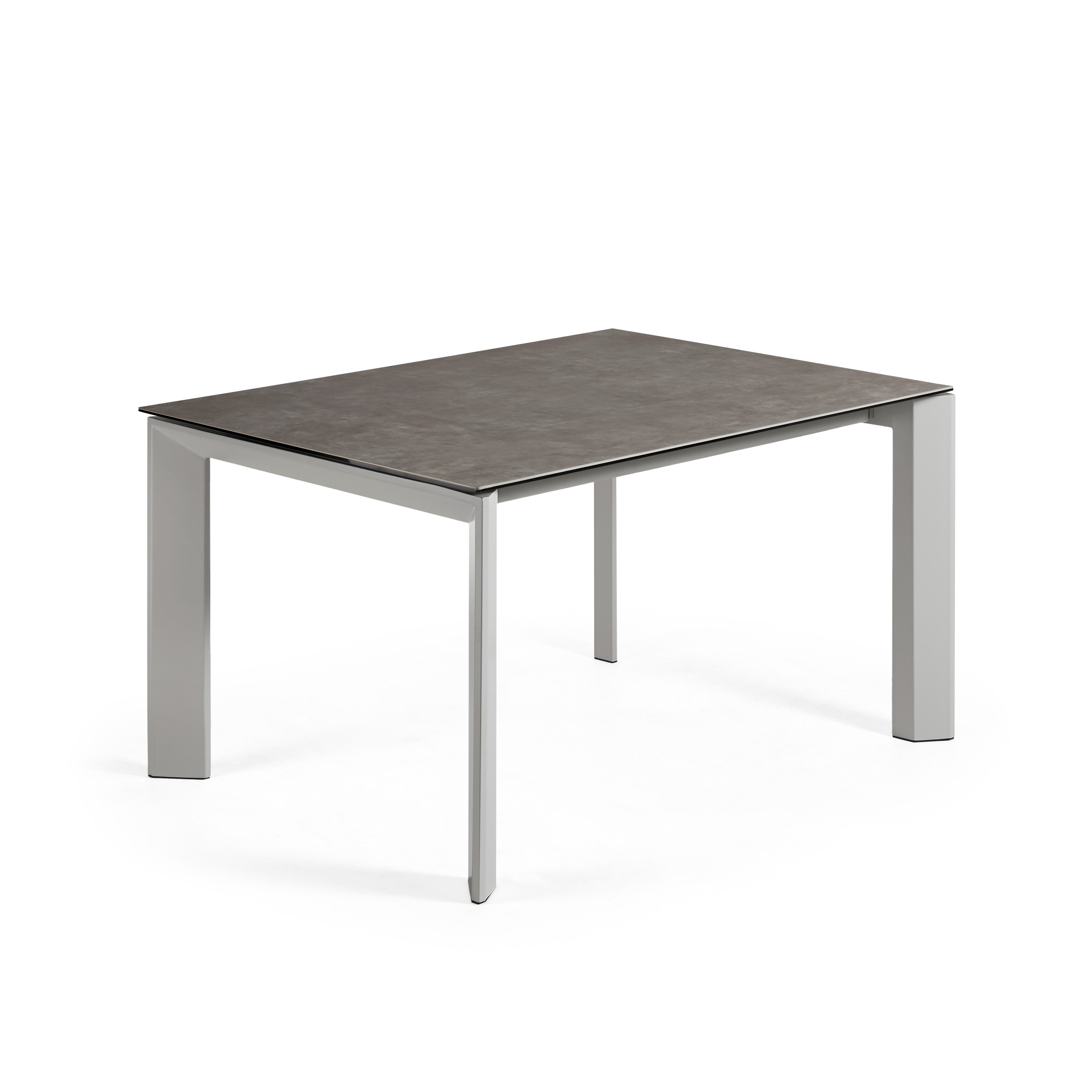 Axis porcelán kihúzható asztal Vulcano Hamu befejezéssel és szürke acél lábakkal 140 (200) cm