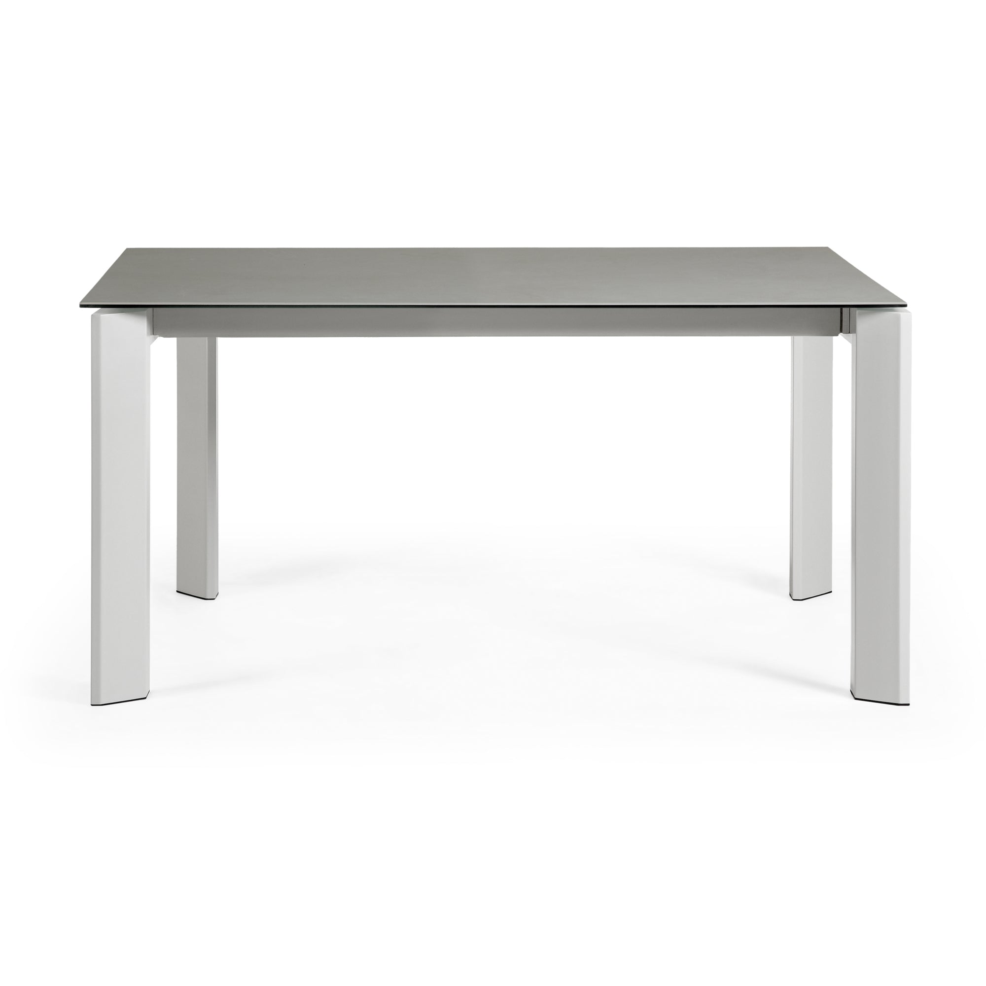 Axis porcelain extendable table with Hydra Lead finish and gray legs 160 (220) cm