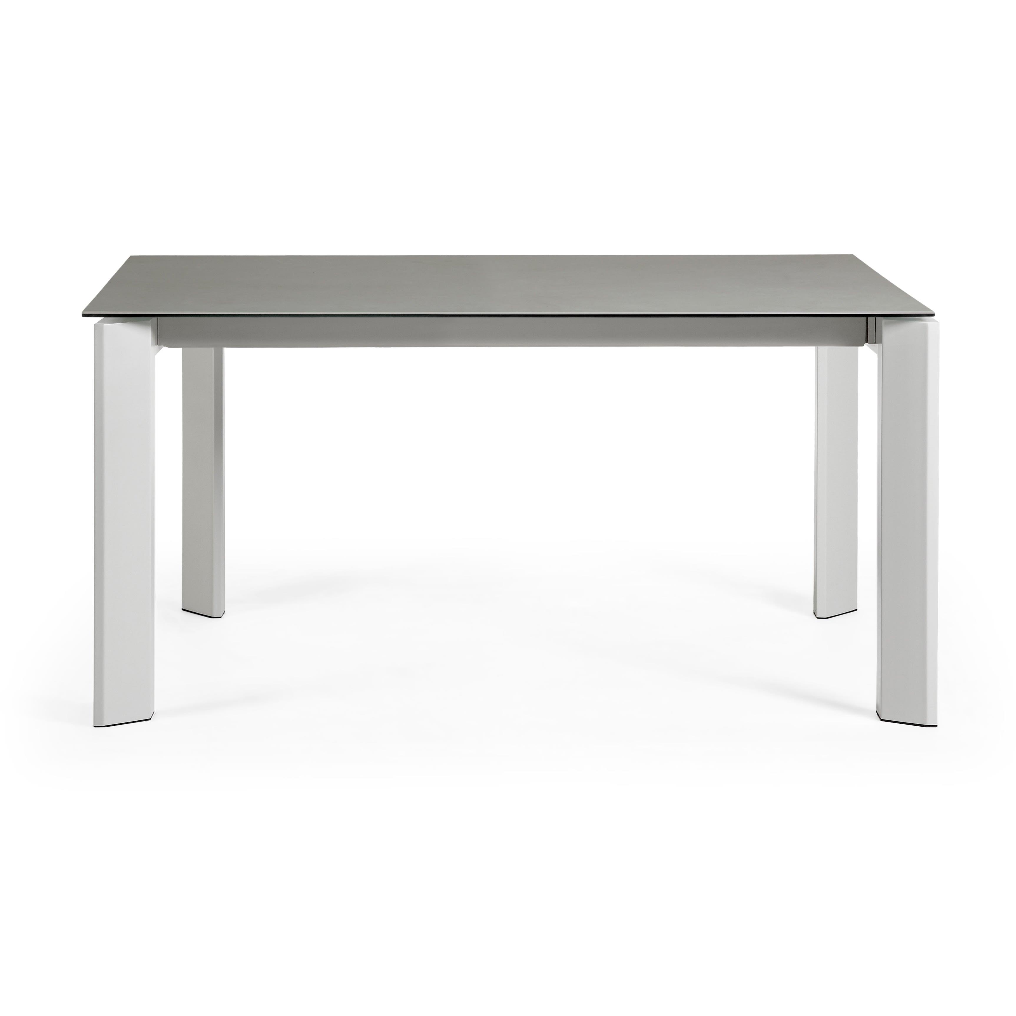 Axis porcelain extendable table with Hydra Lead finish and gray legs 160 (220) cm