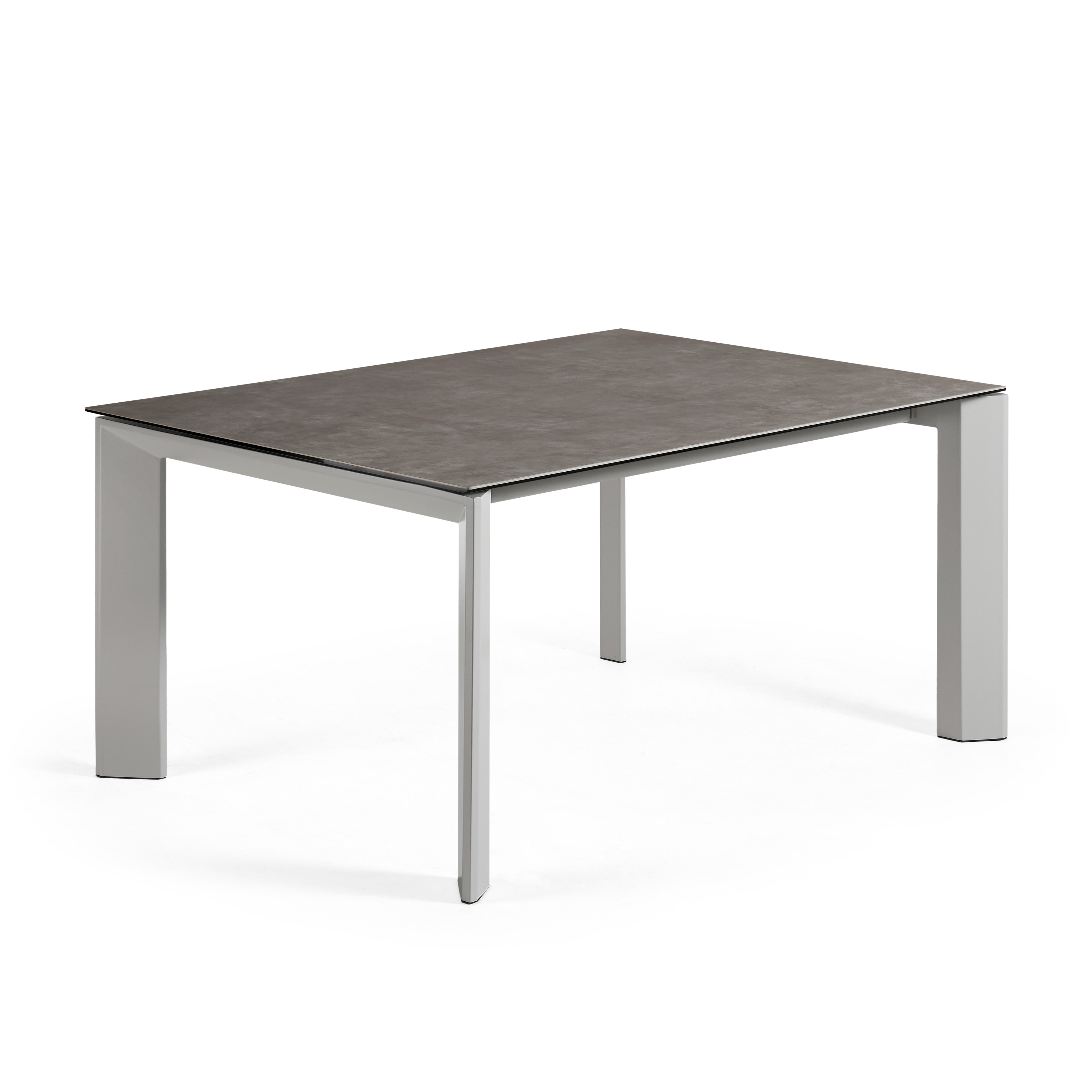 Axis kihúzható kerámia asztal Vulcano Ceniza befejezéssel és szürke acél lábakkal 160 (220) cm