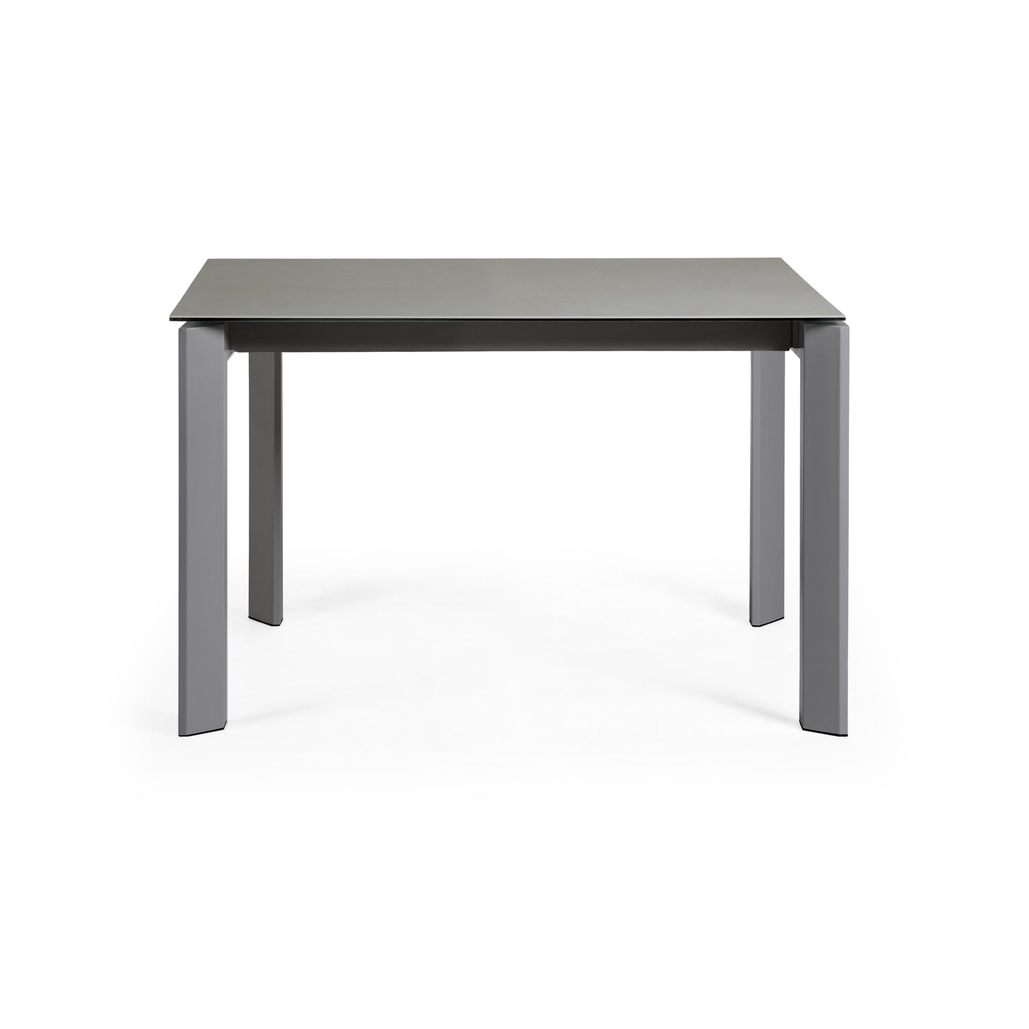 Axis extendable ceramic table with Hydra Plomo finish, anthracite steel legs 120 (180) cm