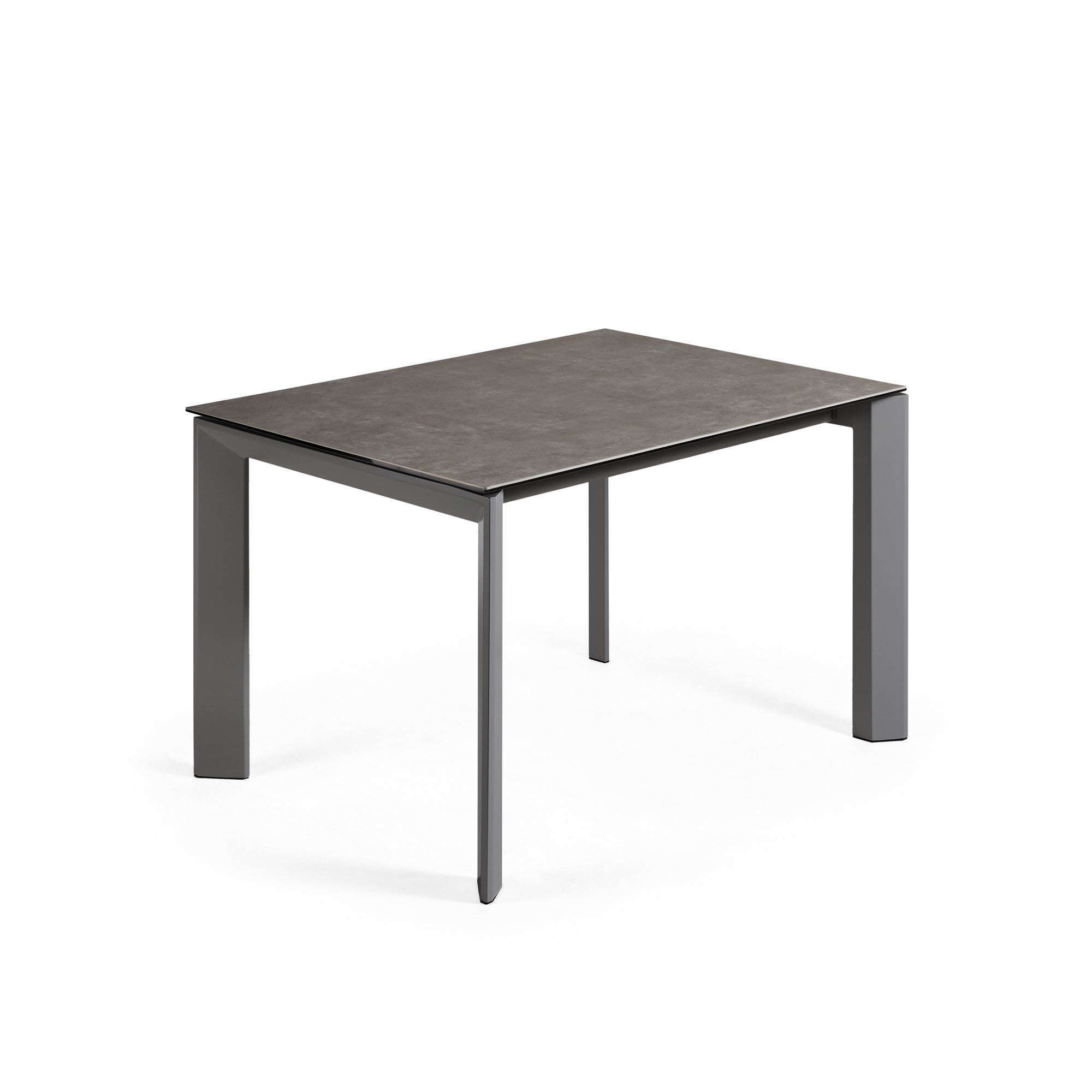 Axis kihúzható kerámia asztal Vulcano Ceniza befejezéssel, antracit acél lábakkal 120 (180)cm
