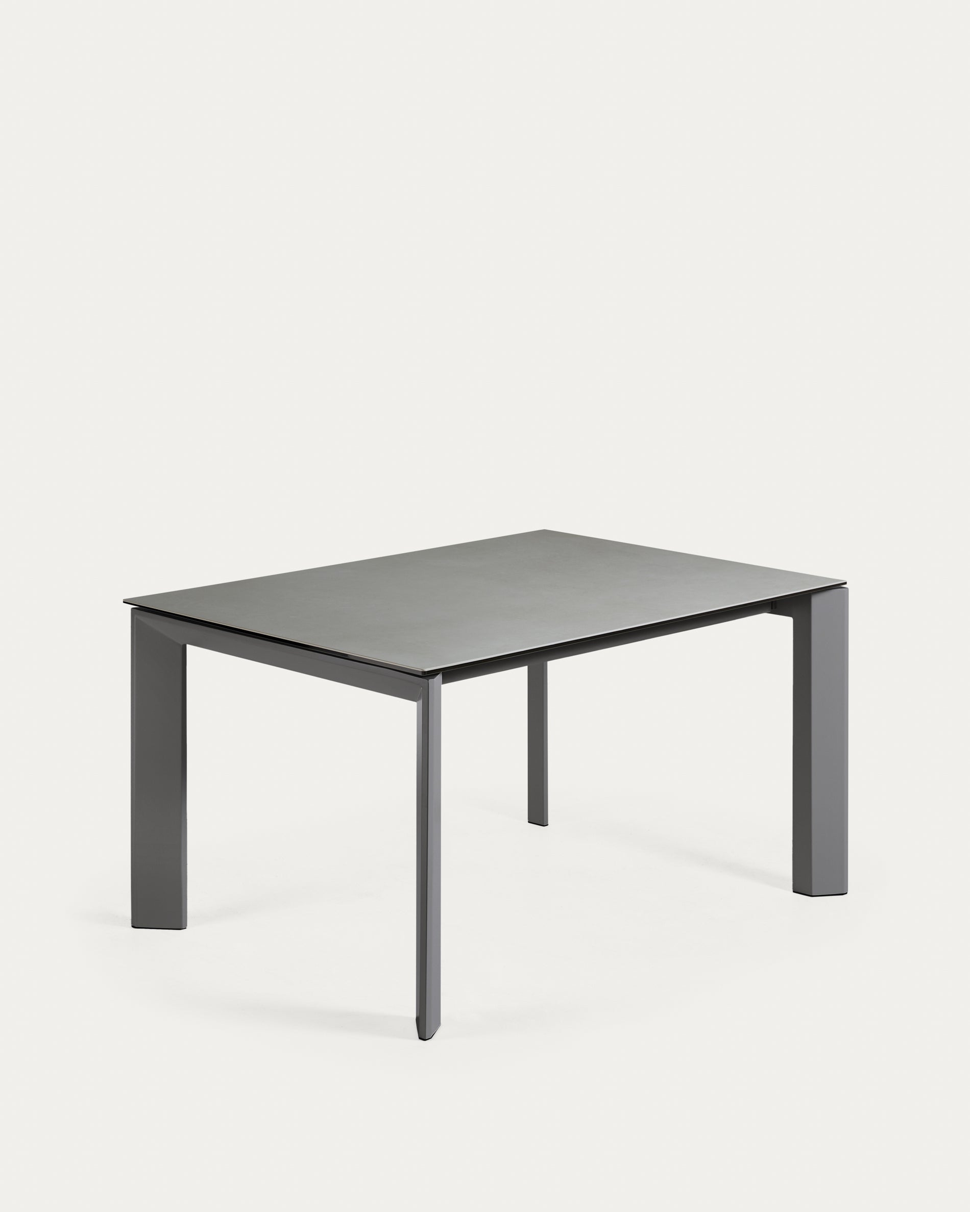 Axis porcelain extendable table with Hydra Lead finish and anthracite steel legs 140(200)cm