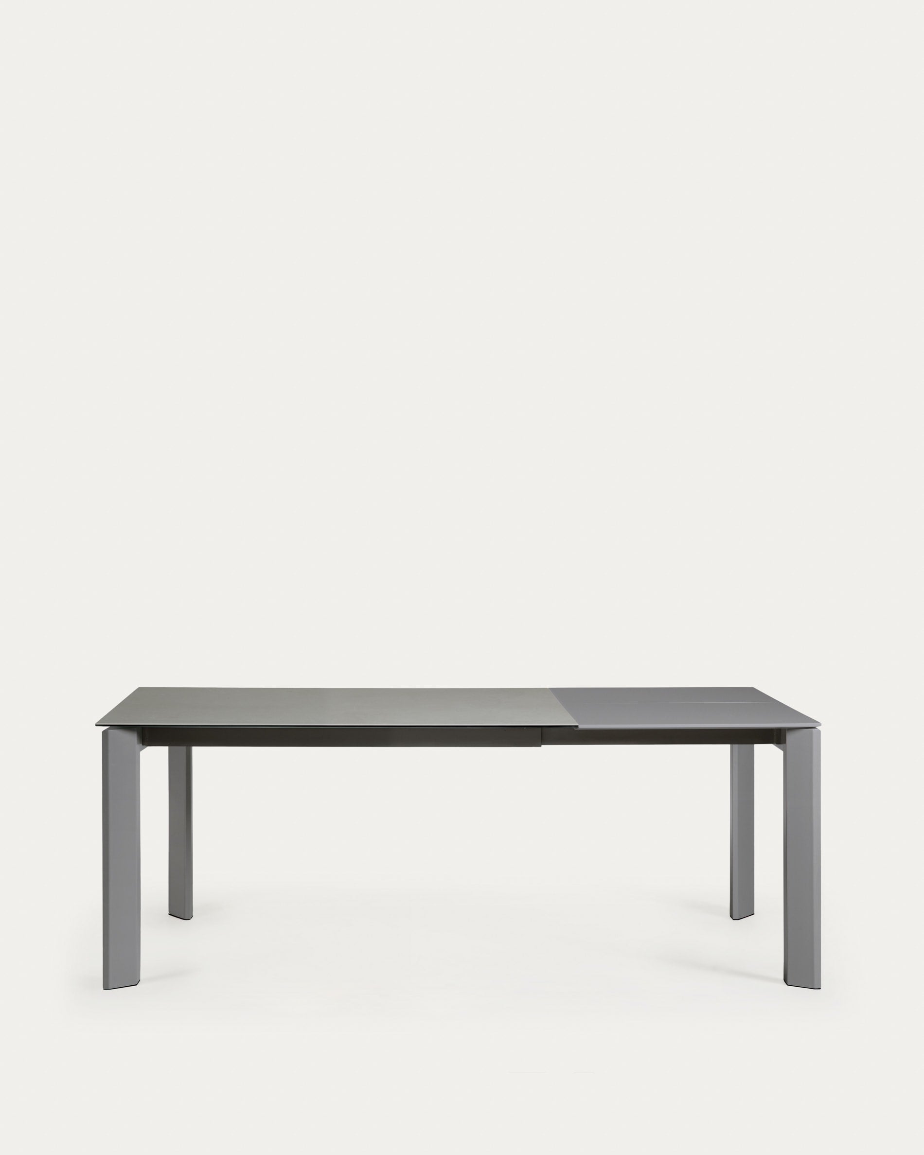 Axis porcelain extendable table with Hydra Lead finish and anthracite steel legs 140(200)cm