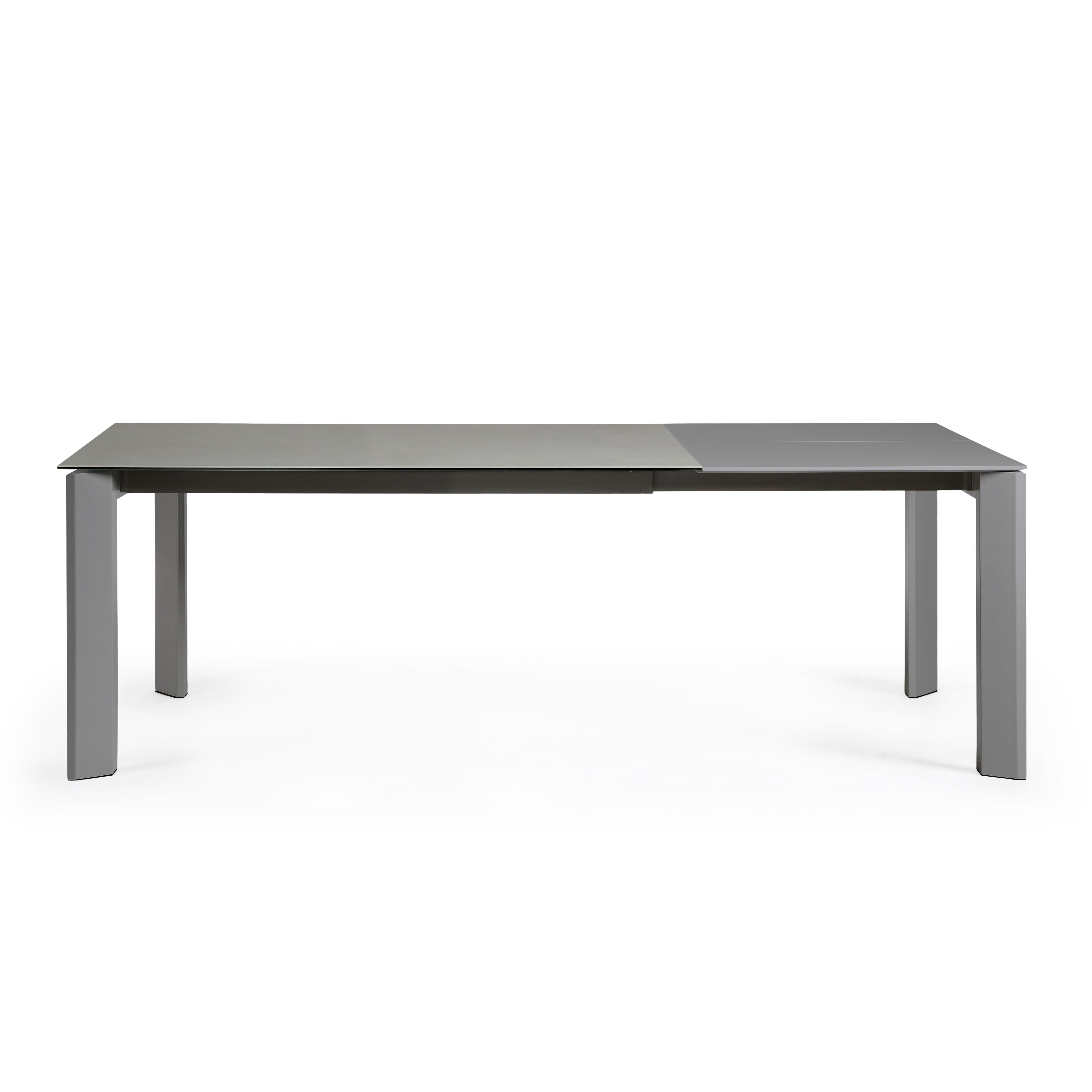 Axis porcelain extendable table with Hydra Lead finish and anthracite legs 160 (220) cm