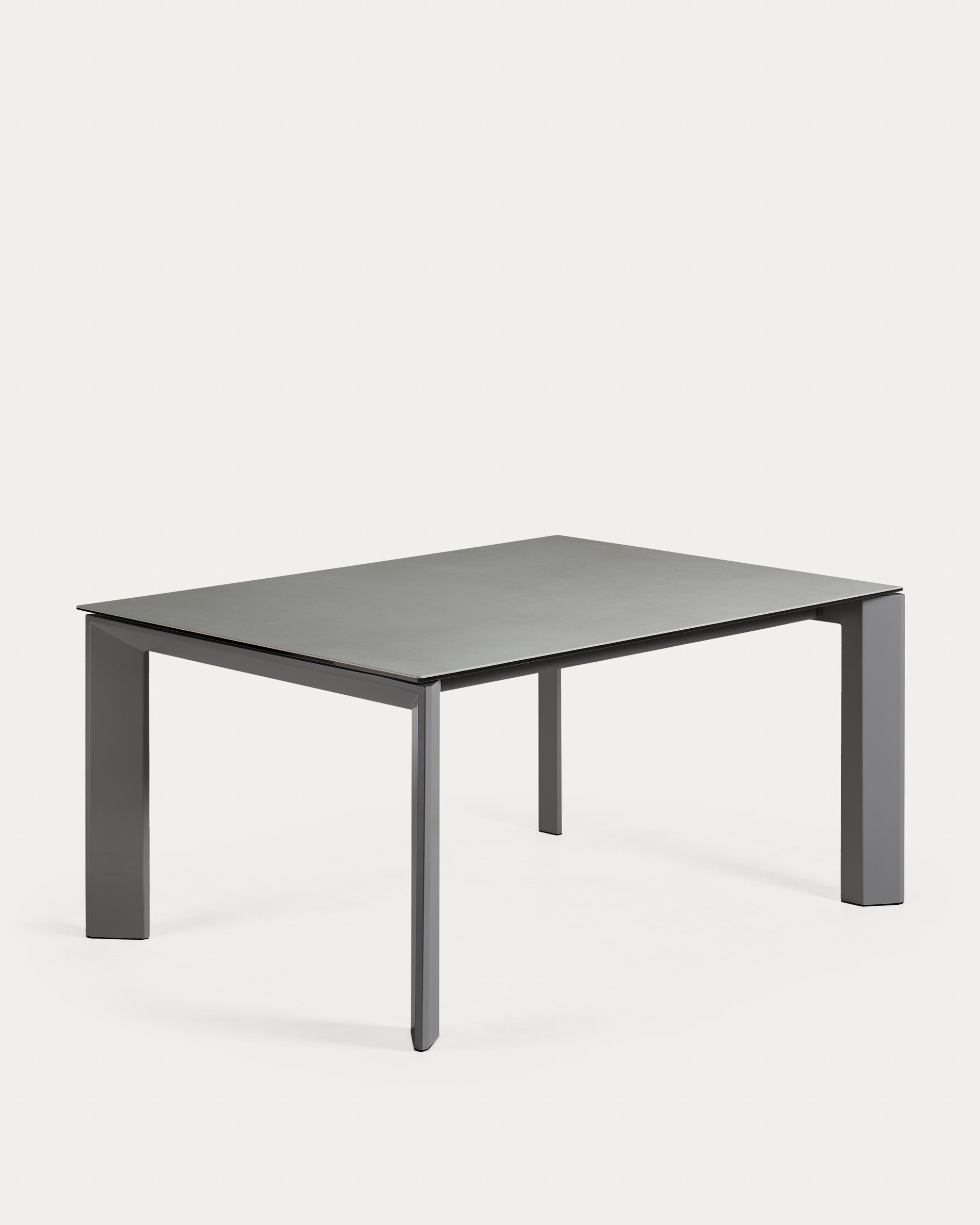 Axis porcelain extendable table with Hydra Lead finish and anthracite legs 160 (220) cm