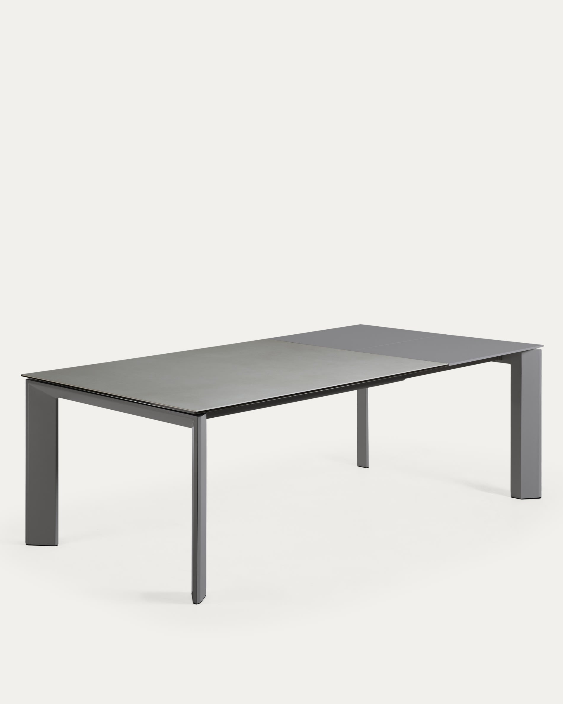 Axis porcelain extendable table with Hydra Lead finish and anthracite legs 160 (220) cm