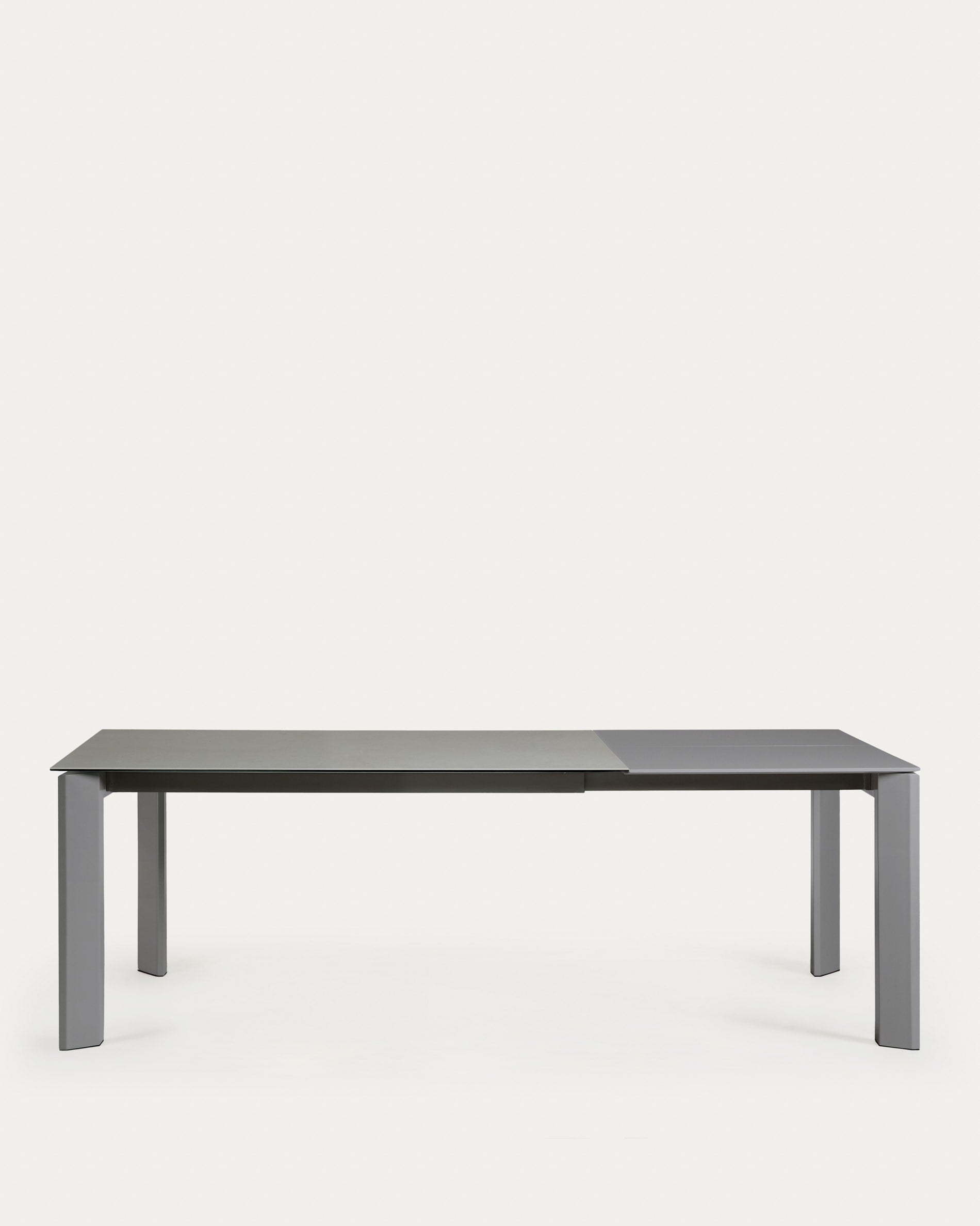 Axis porcelain extendable table with Hydra Lead finish and anthracite legs 160 (220) cm