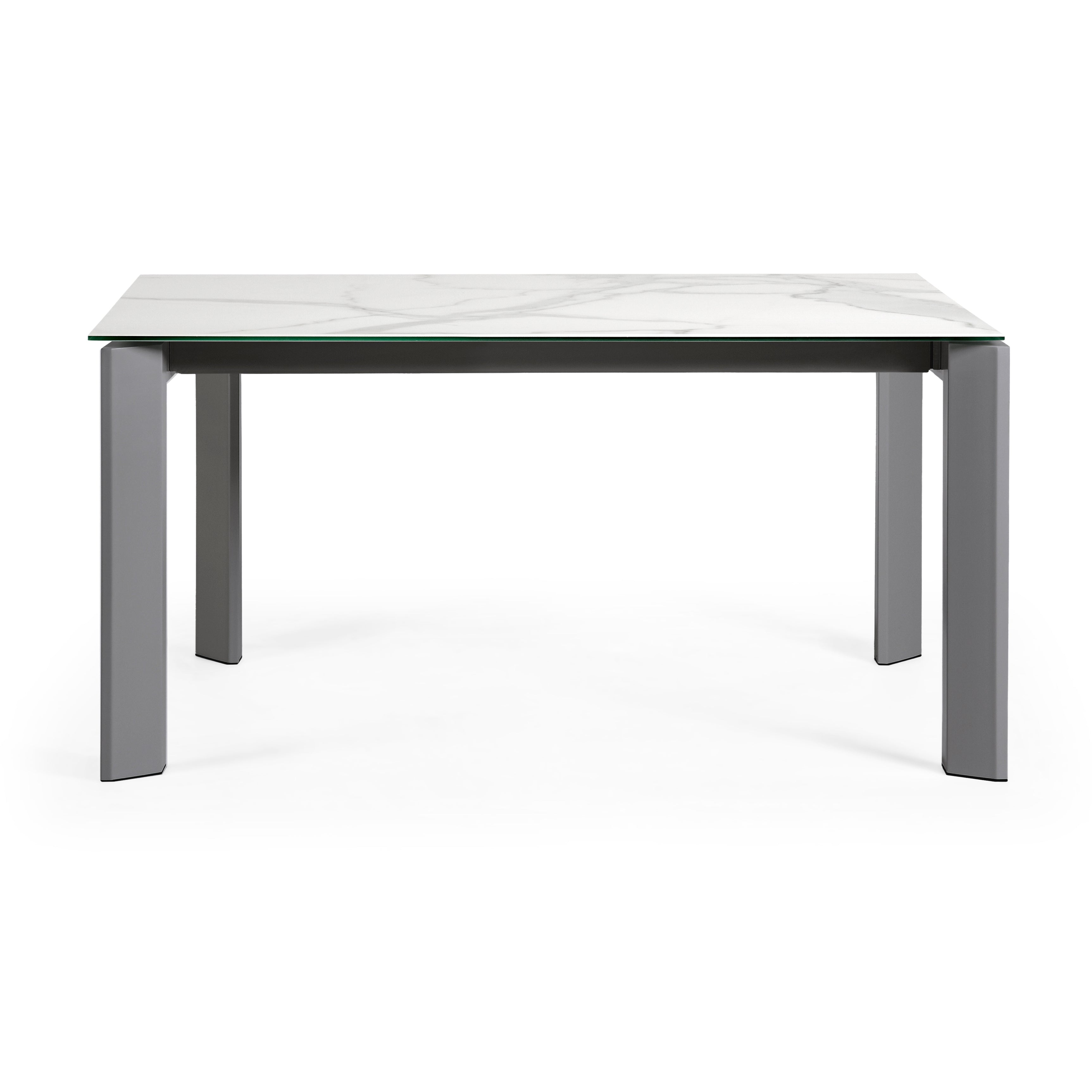 Axis porcelain extendable table in White Kalos finish with anthracite legs 160 (220) cm - Product Image