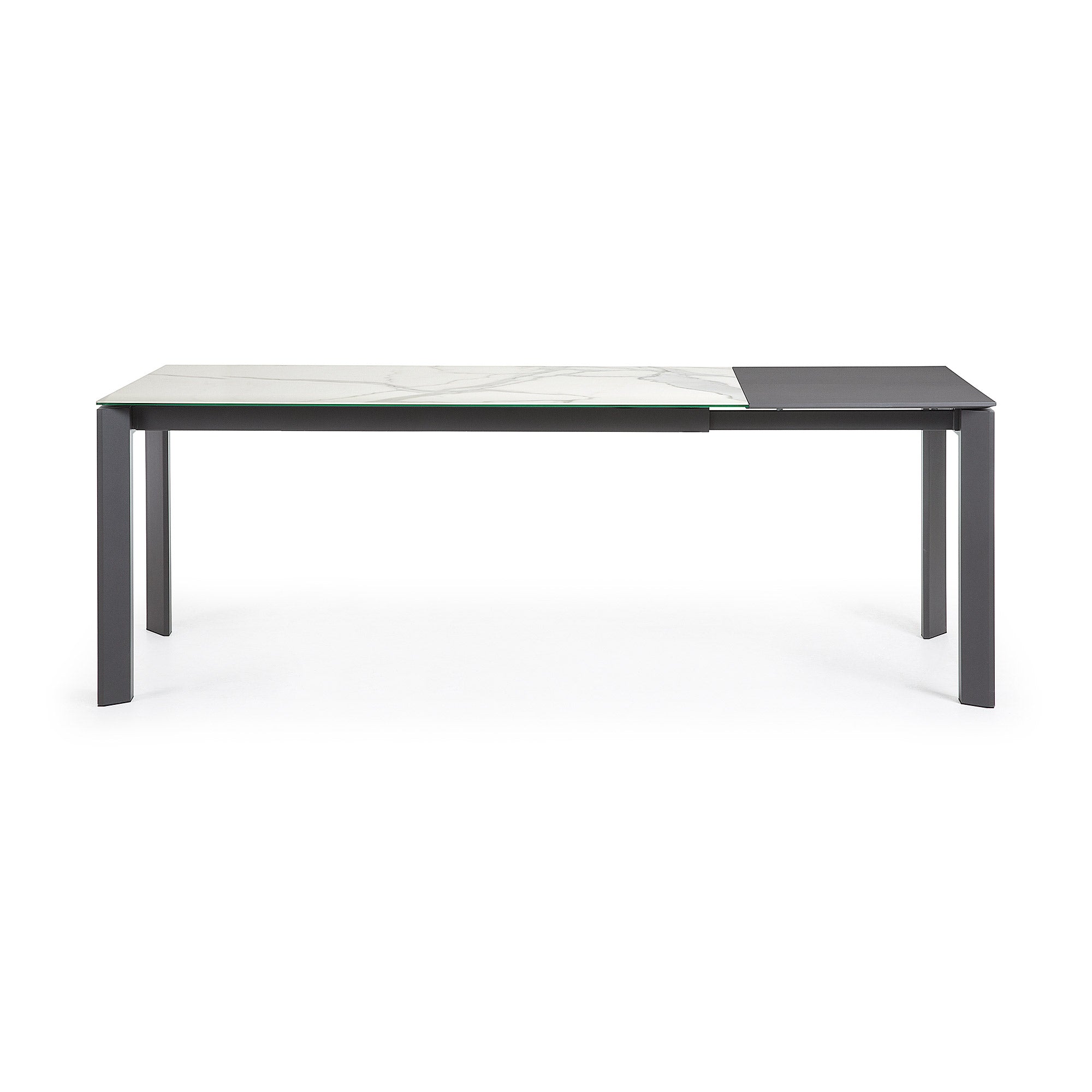 Axis porcelain extendable table in White Kalos finish with anthracite legs 160 (220) cm - Product Image