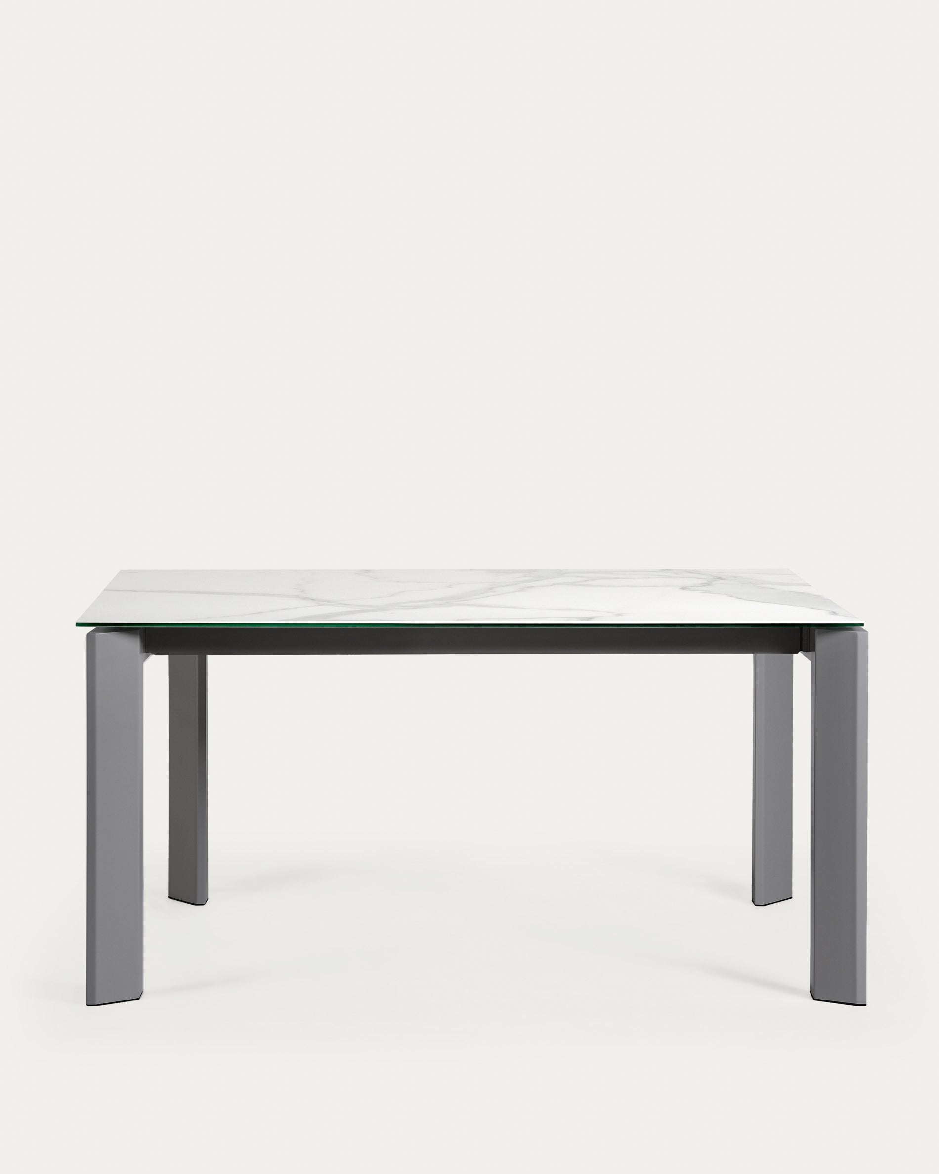 Axis porcelain extendable table in White Kalos finish with anthracite legs 160 (220) cm - Product View