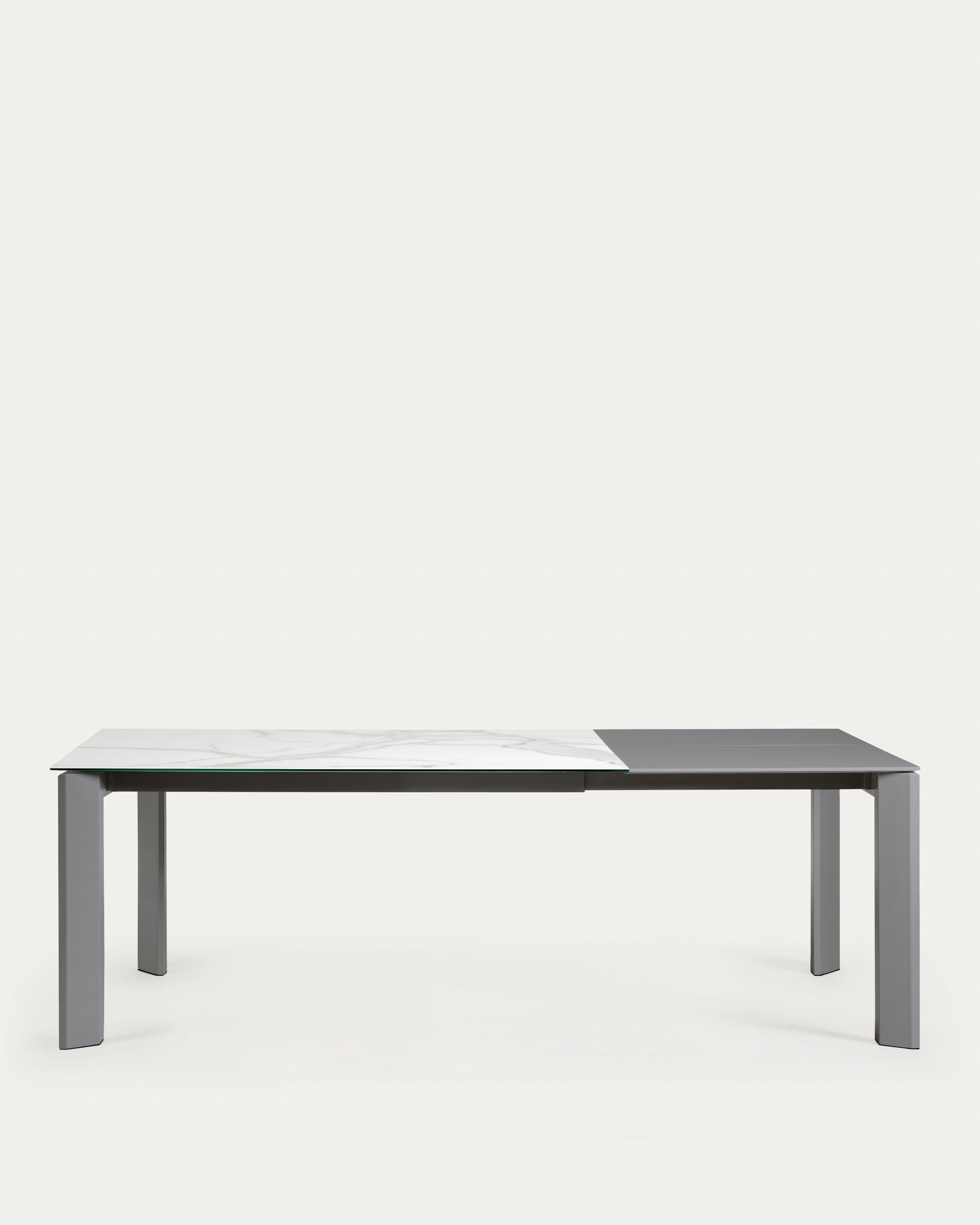 Axis porcelain extendable table in White Kalos finish with anthracite legs 160 (220) cm - Product View