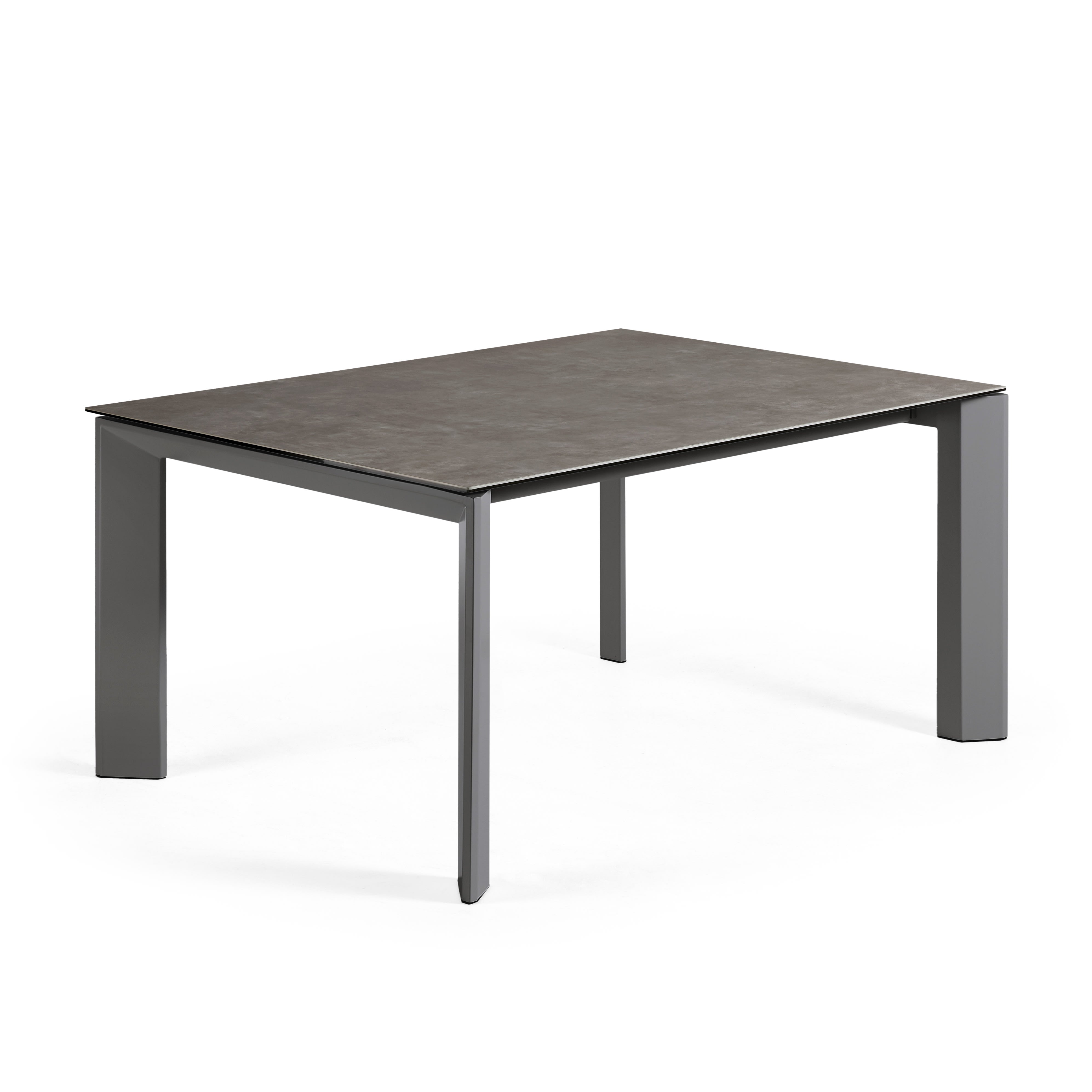 Axis kihúzható kerámia asztal Vulcano Ceniza befejezéssel, antracit acél lábakkal 160 (220)cm