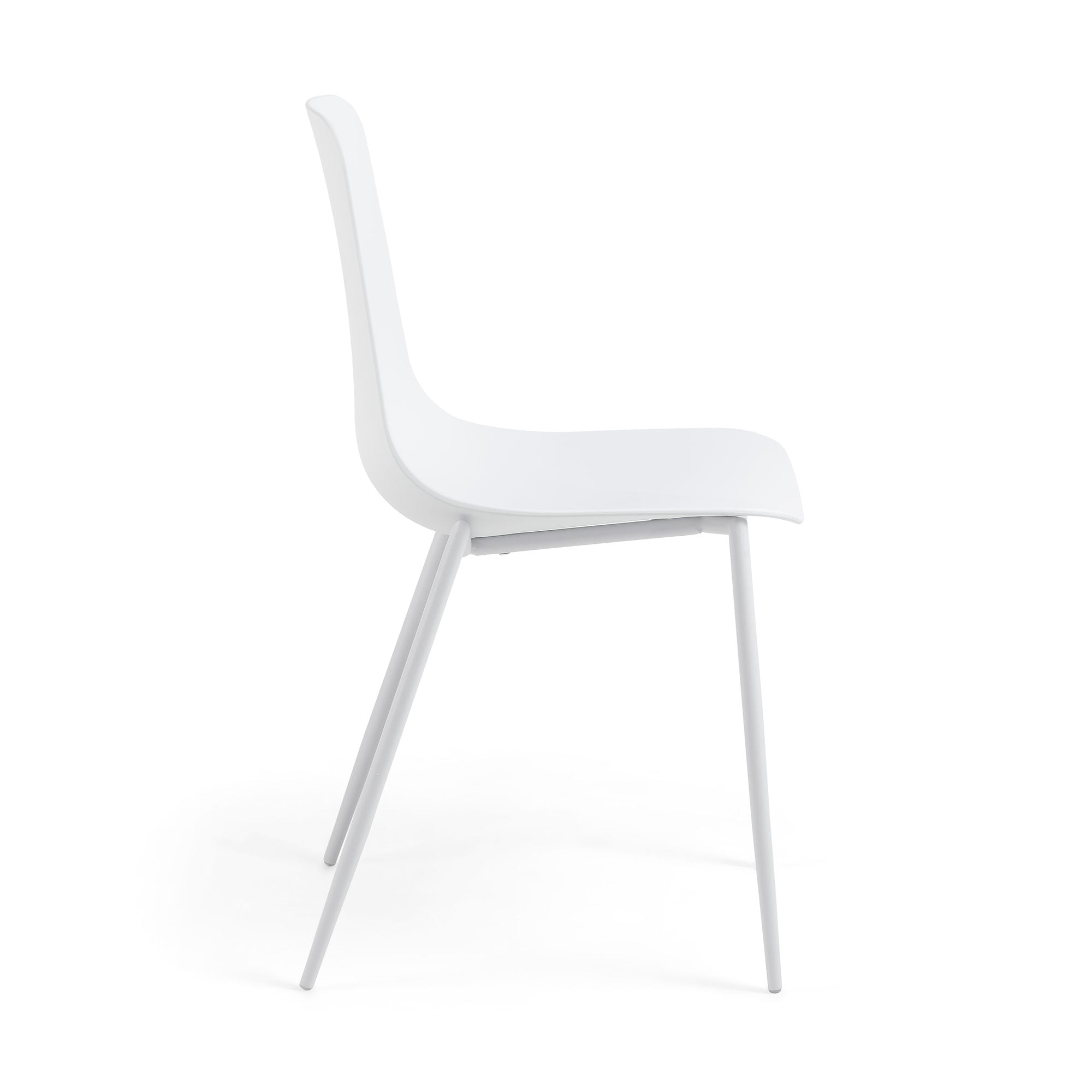 Whatts chair with steel legs in white finnish - Product Image