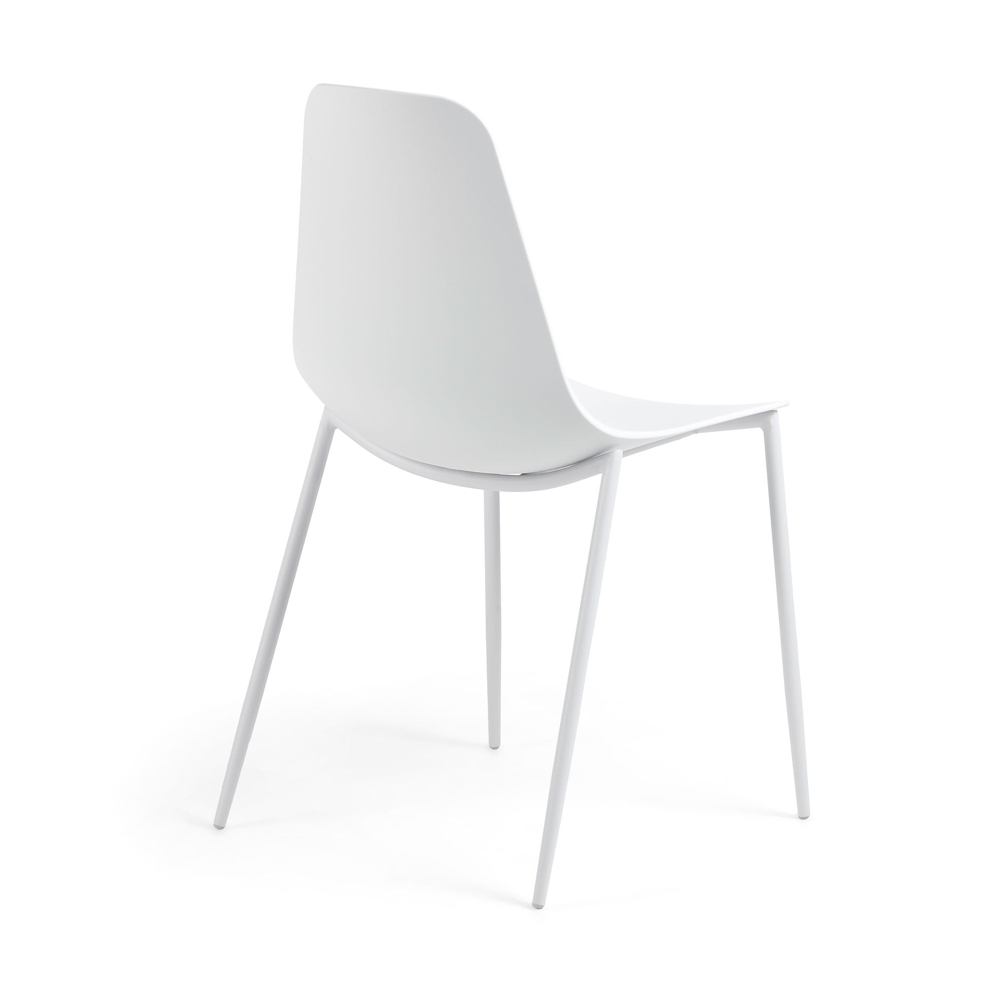 Whatts chair with steel legs in white finnish - Product Image
