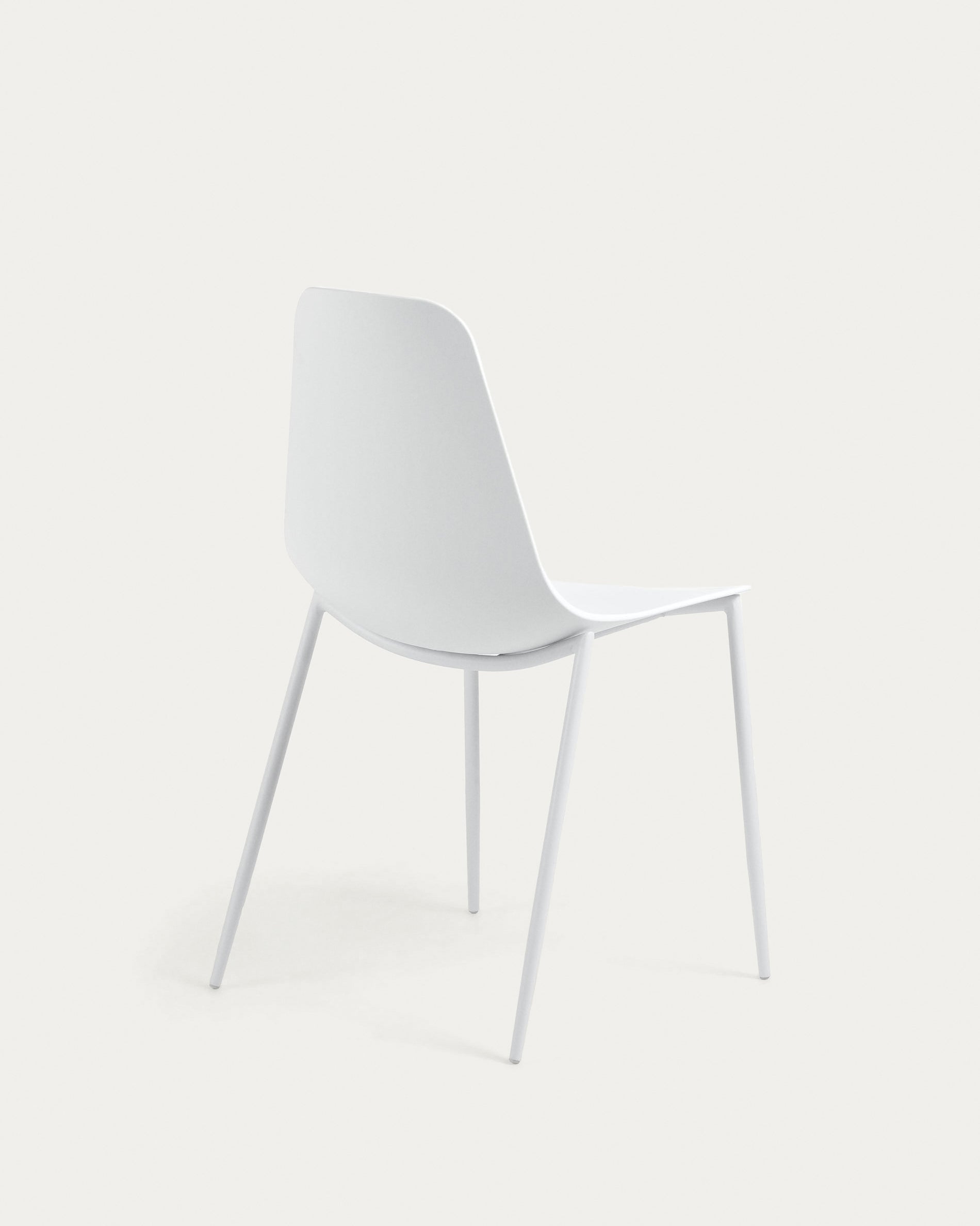 Whatts chair with steel legs in white finnish - Product View