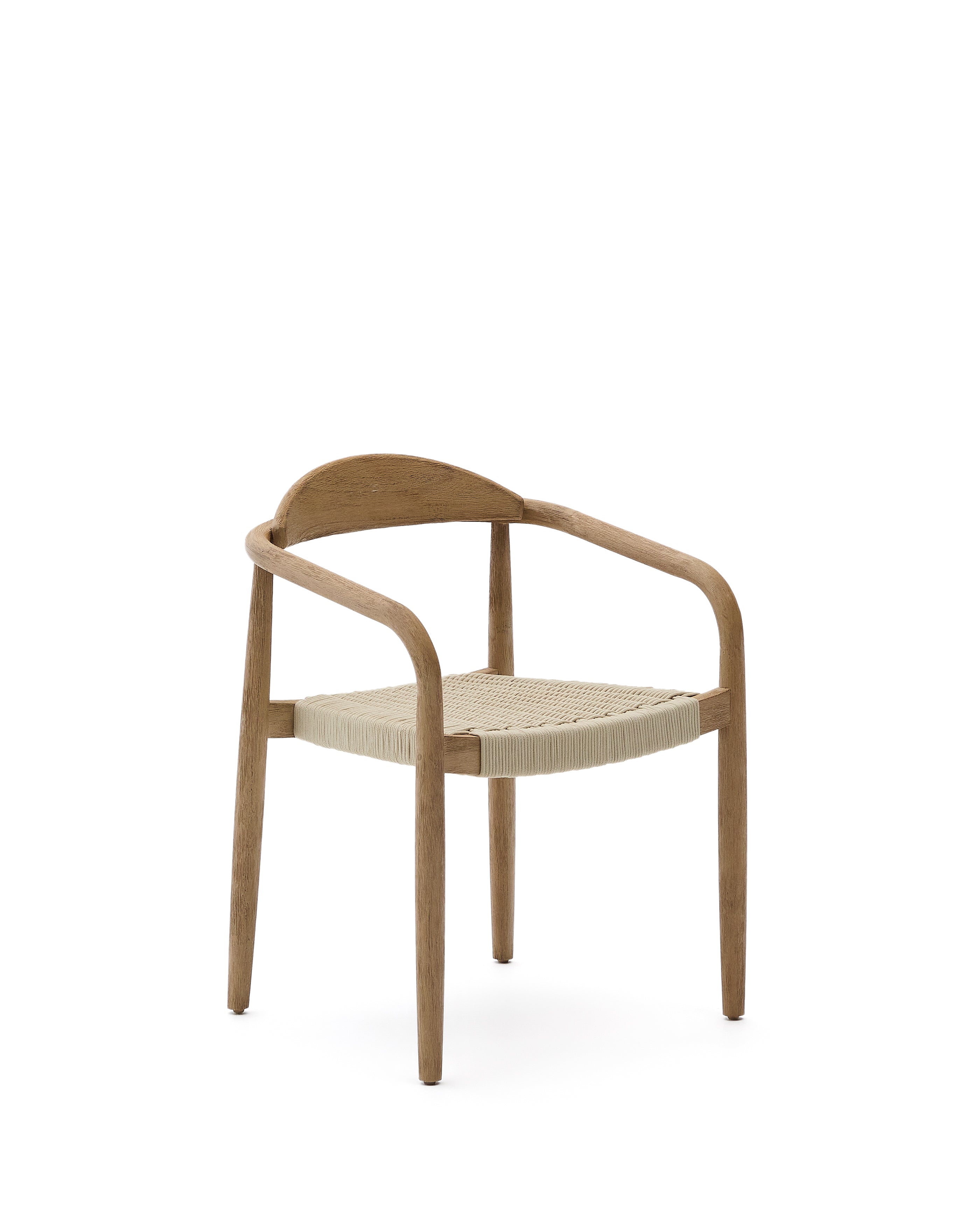 Nina stackable chair made of FSC 100% solid acacia wood and ecru rope cord - Product Image