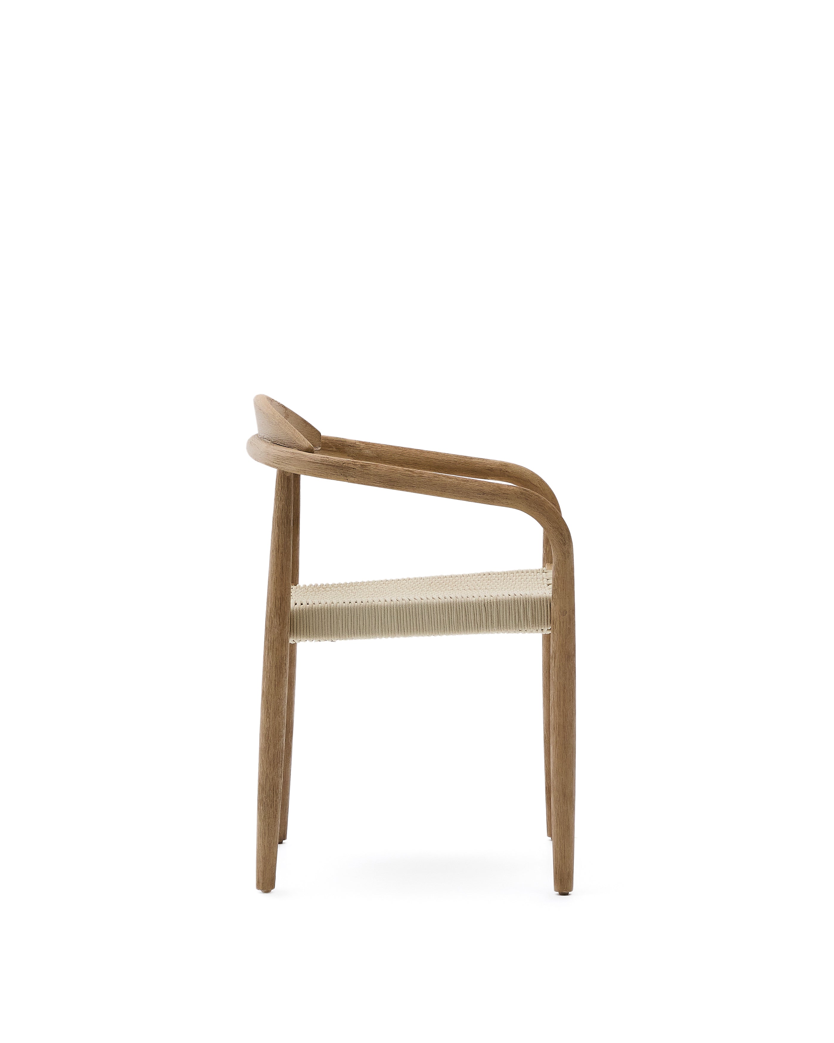 Nina stackable chair made of FSC 100% solid acacia wood and ecru rope cord - Product Image