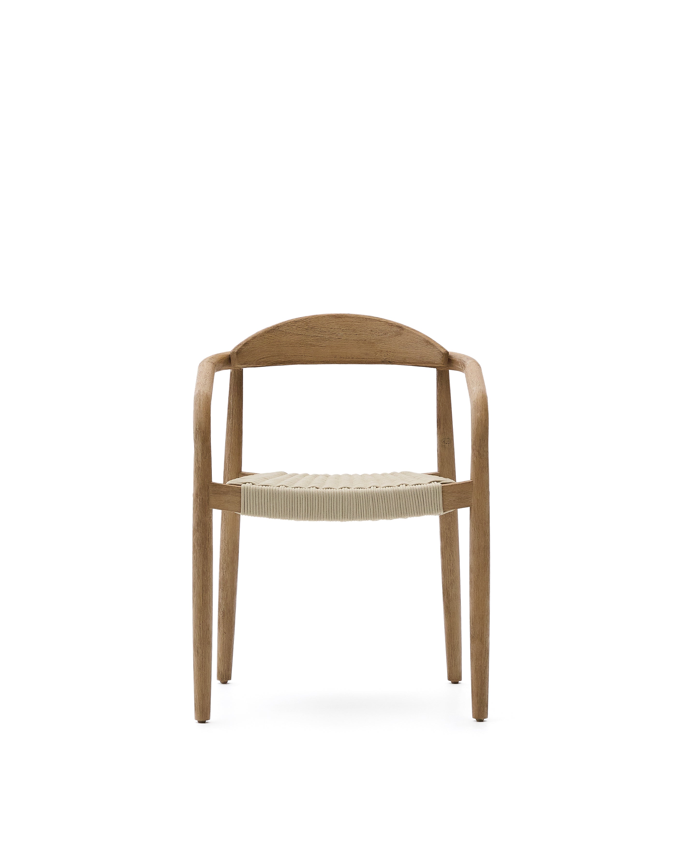 Nina stackable chair made of FSC 100% solid acacia wood and ecru rope cord - Product Image