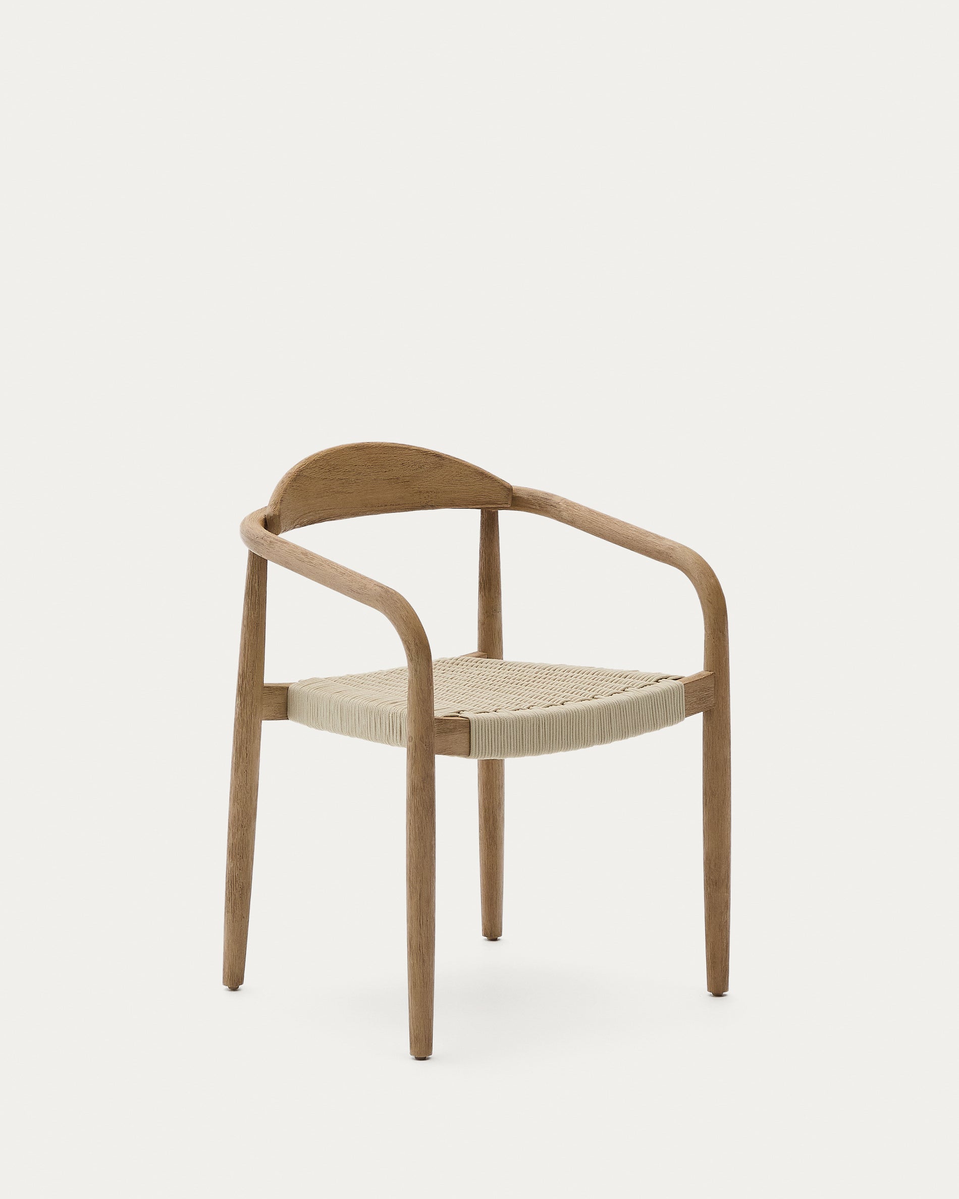 Nina stackable chair made of FSC 100% solid acacia wood and ecru rope cord - Product View