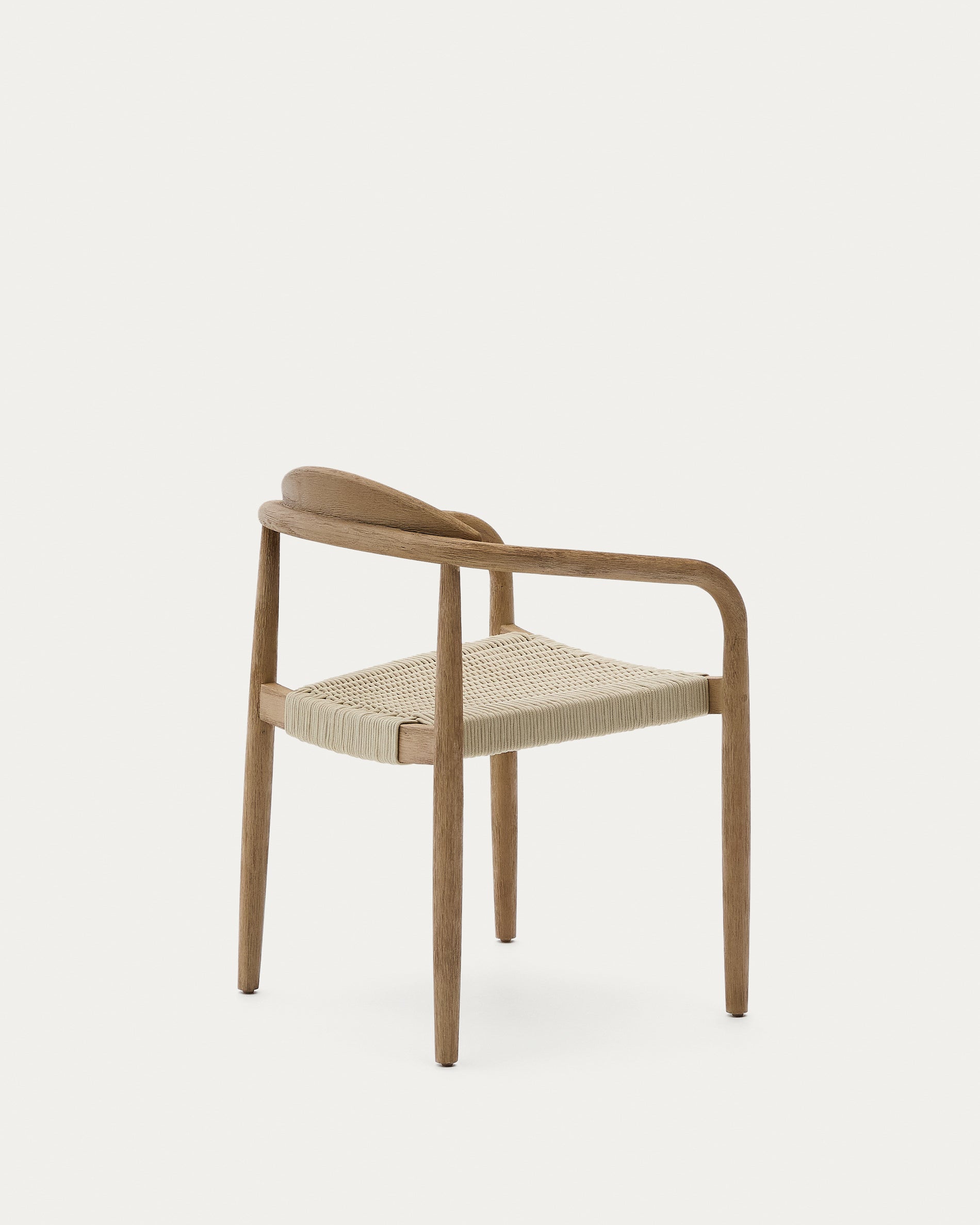 Nina stackable chair made of FSC 100% solid acacia wood and ecru rope cord - Product View
