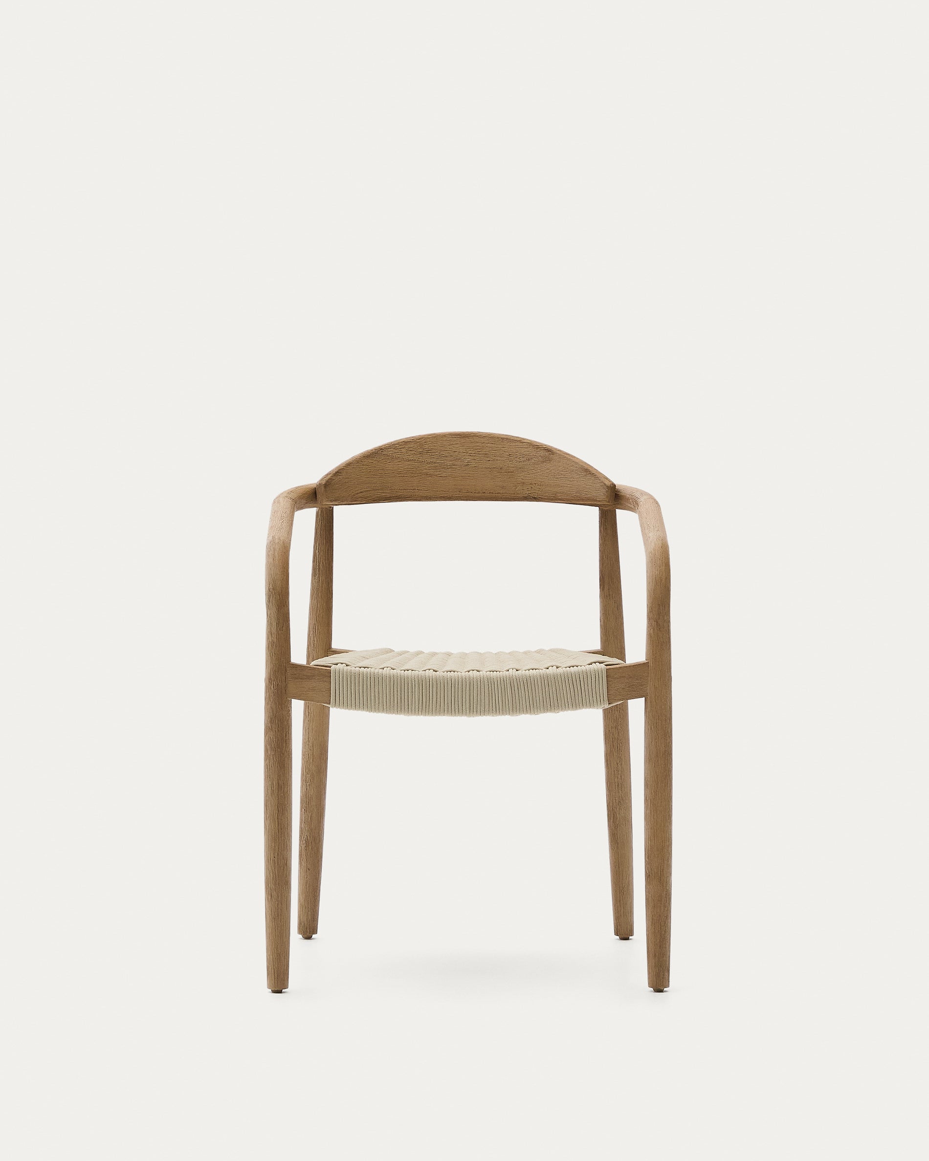Nina stackable chair made of FSC 100% solid acacia wood and ecru rope cord - Product View