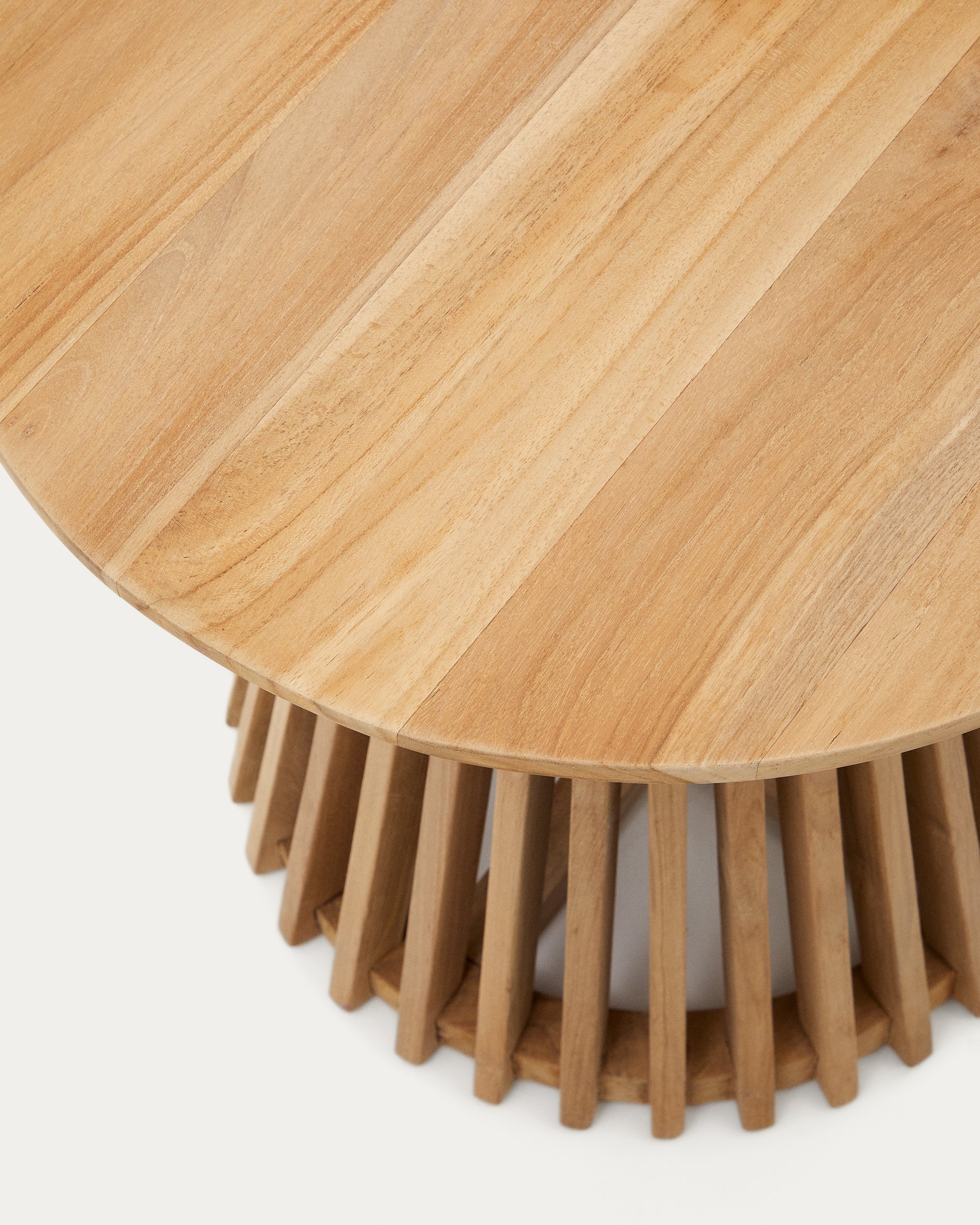 Jeanette round solid teak wood side table, Ø 50 cm - Detail