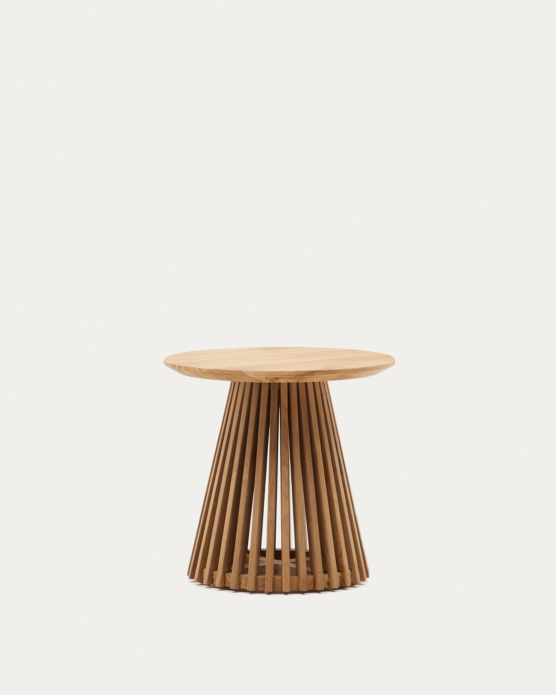 Jeanette round solid teak wood side table, Ø 50 cm - Product View