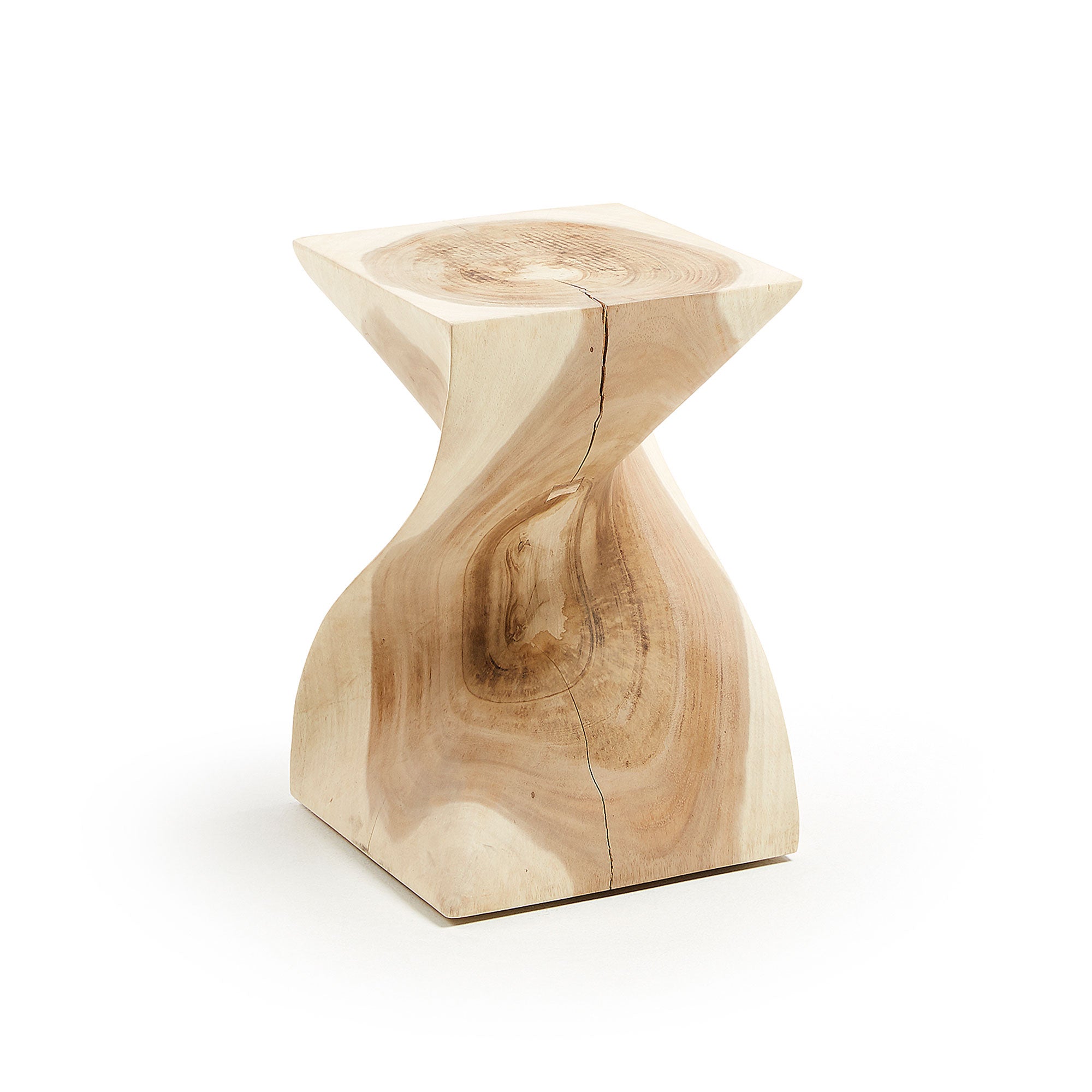 Hakon solid rain tree wood side table, 30 x 30 cm - Product Image