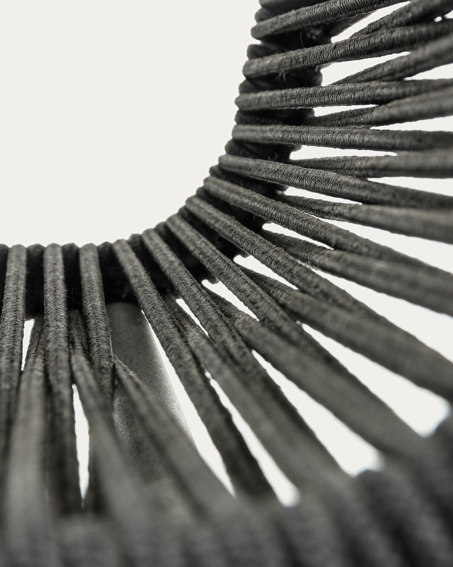 Lambton stackable chair in black rope steel with black finish - Detail