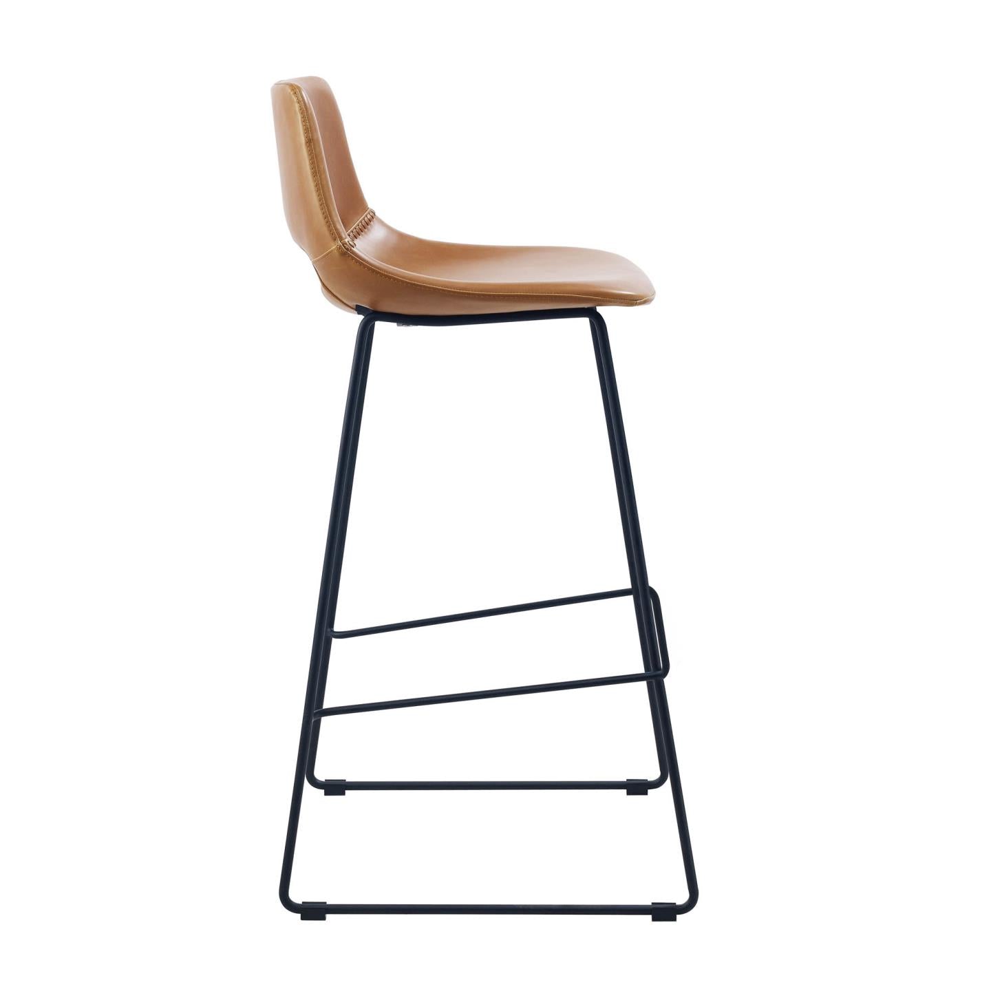 Brown synthetic leather Zahara barstool height 76 cm - Product Image
