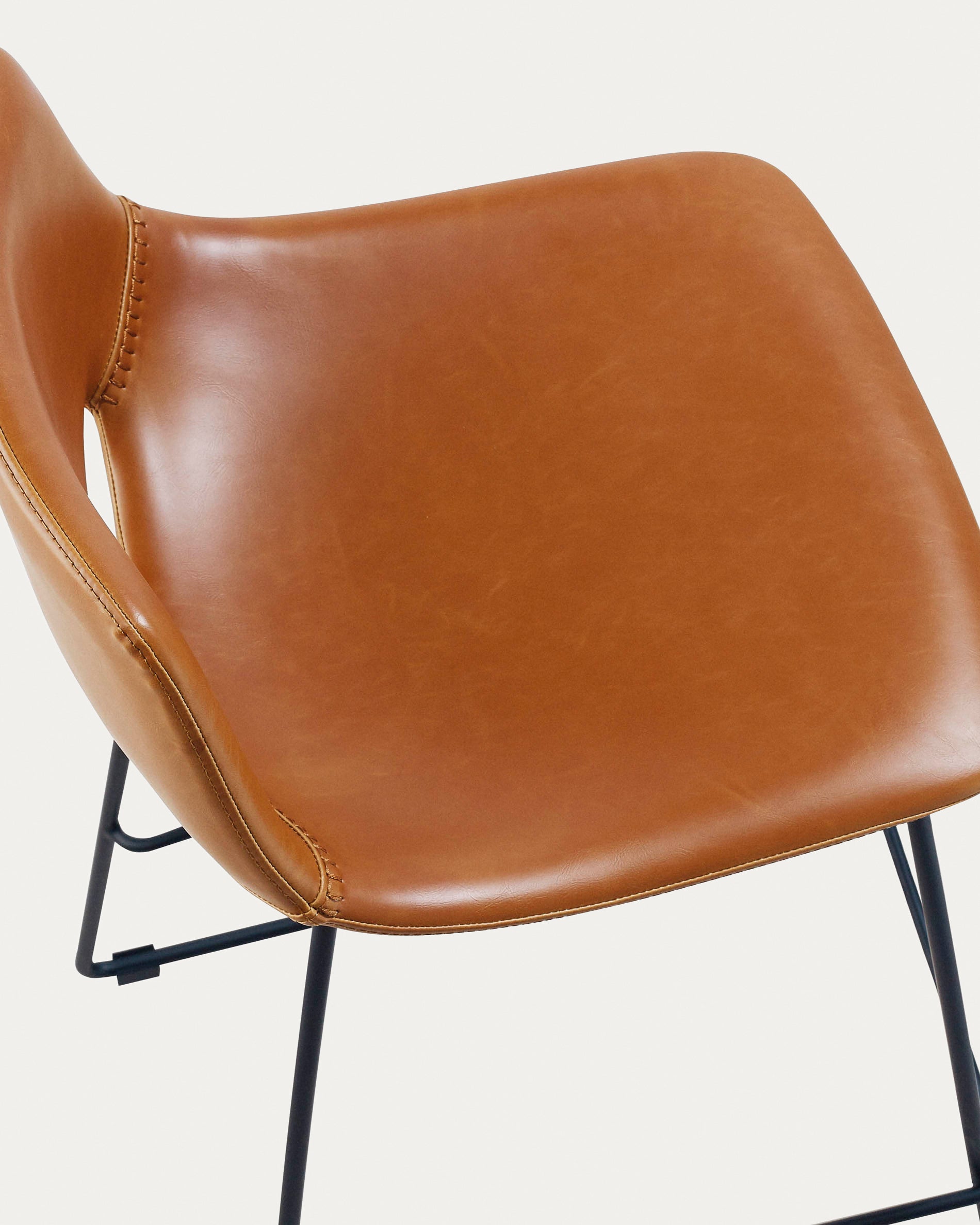 Brown synthetic leather Zahara barstool height 76 cm - Detail